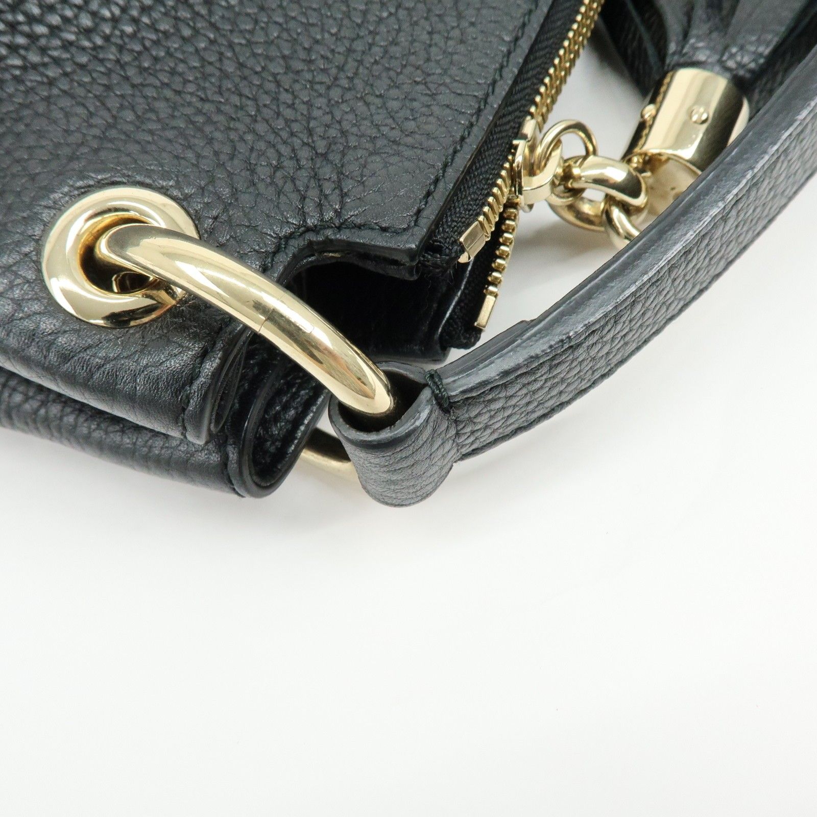 SOHO Interlocking G Leather 2Way Hand Shoulder Bag Black 536194 — view 11