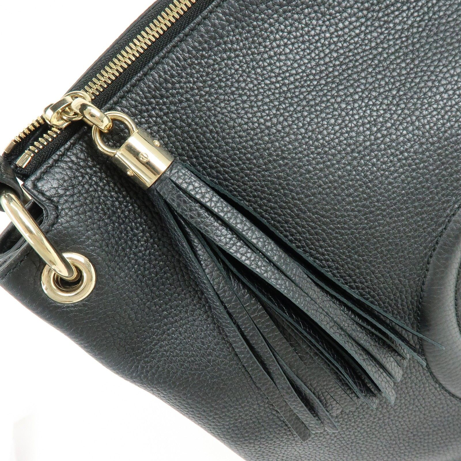 SOHO Interlocking G Leather 2Way Hand Shoulder Bag Black 536194 — view 17