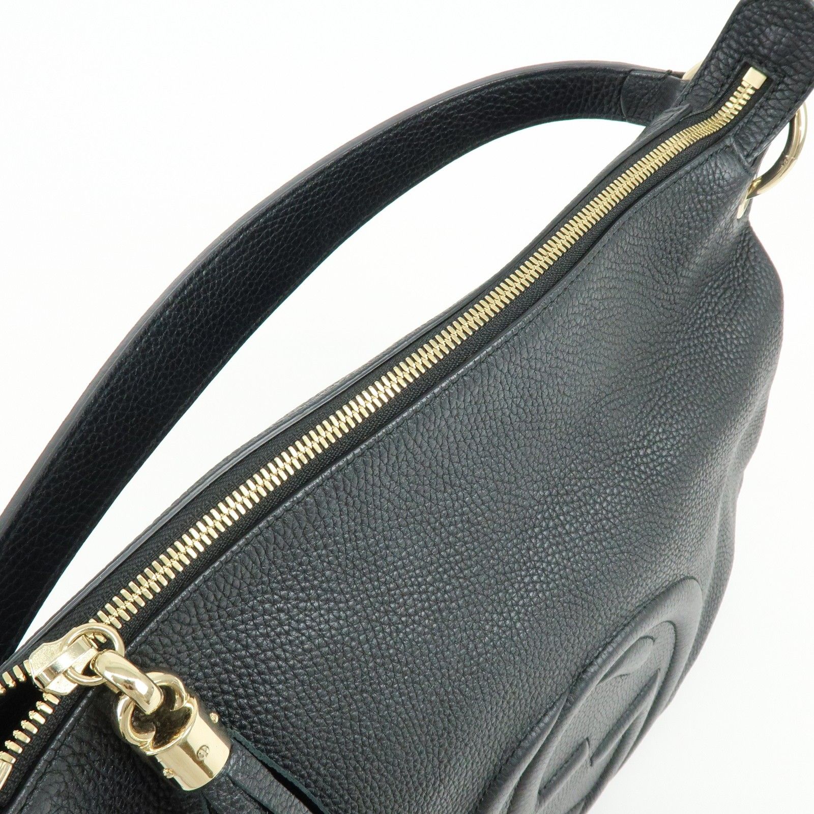 SOHO Interlocking G Leather 2Way Hand Shoulder Bag Black 536194 — view 18