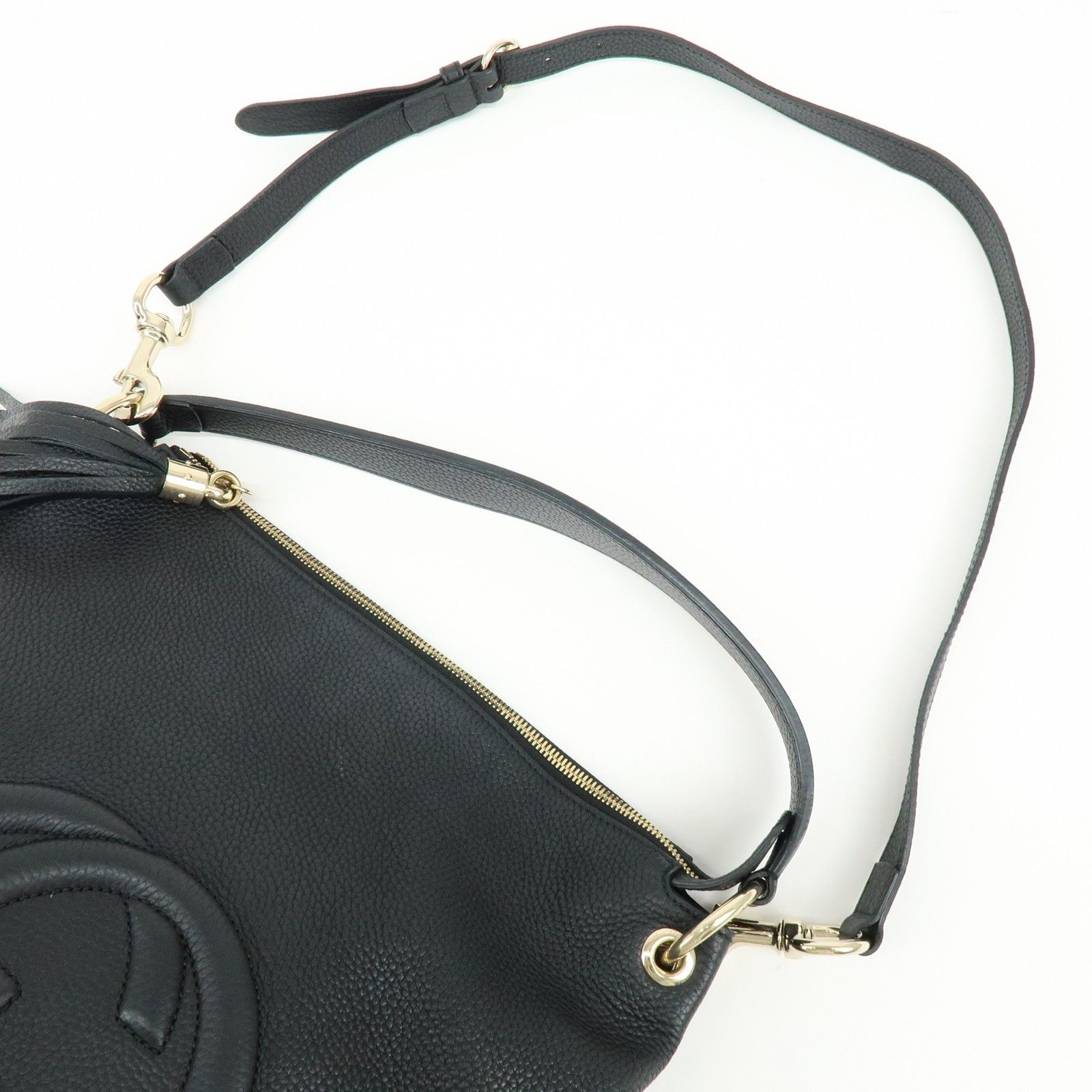 SOHO Interlocking G Leather 2Way Hand Shoulder Bag Black 536194 — view 6