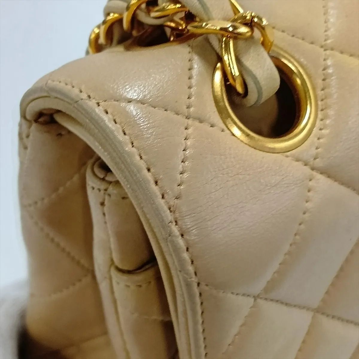 Matelasse Double Flap Chain Bag Paris Limited Beige Gold Metal Fittings 3xxxxxx — view 14