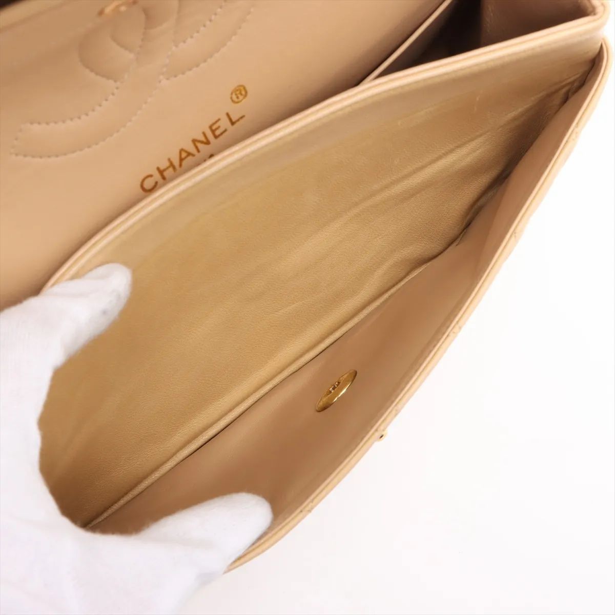 Matelasse Double Flap Chain Bag Paris Limited Beige Gold Metal Fittings 3xxxxxx — view 8