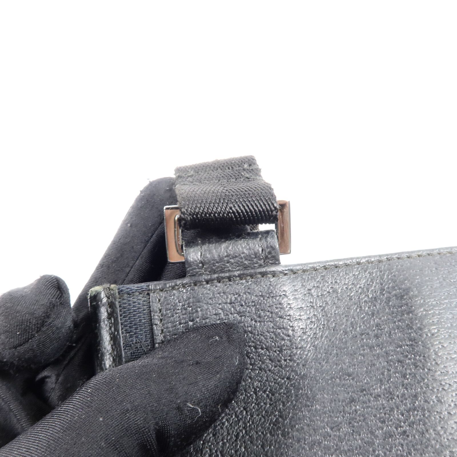 GG Monogram Messenger Crossbody Bag Black — view 14