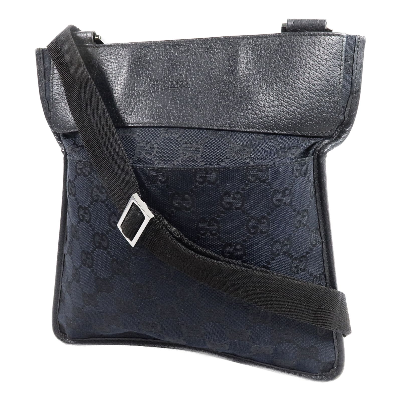 GG Monogram Messenger Crossbody Bag Black — view 3