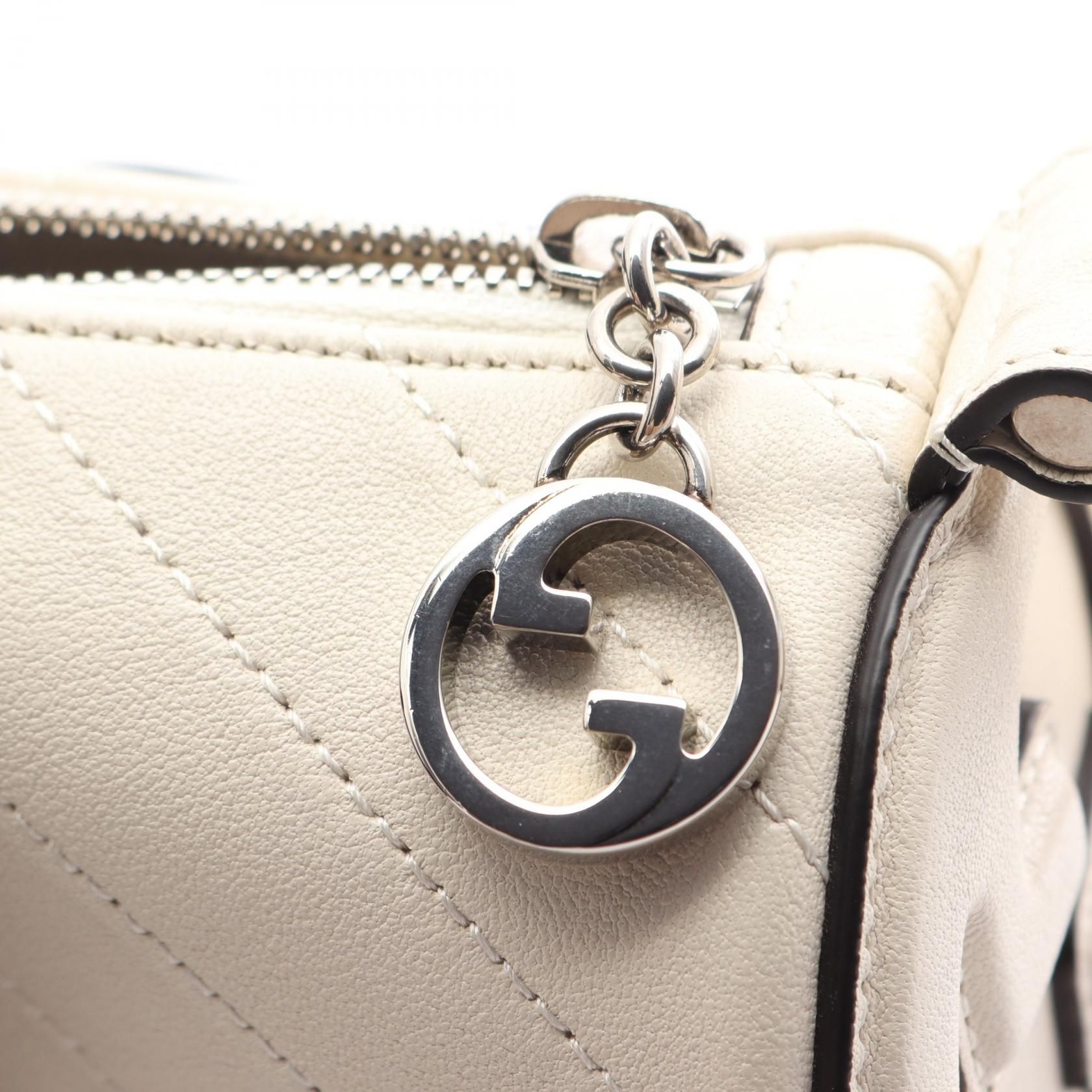 Sakai Be Green Calfskin Diagonal Stitched Mini Blondie Barrel Shoulder Bag Mystic White — view 7