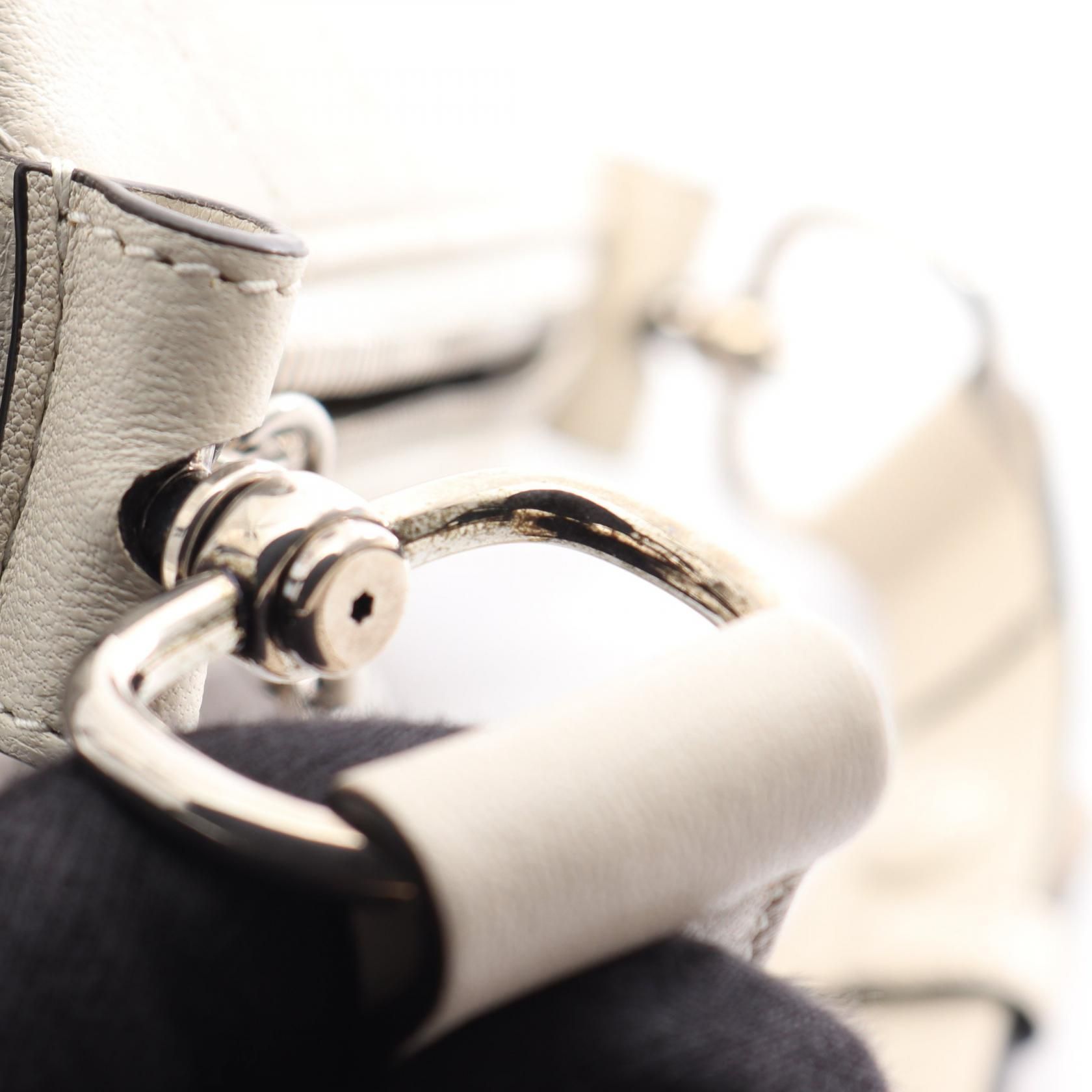 Sakai Be Green Calfskin Diagonal Stitched Mini Blondie Barrel Shoulder Bag Mystic White — view 9