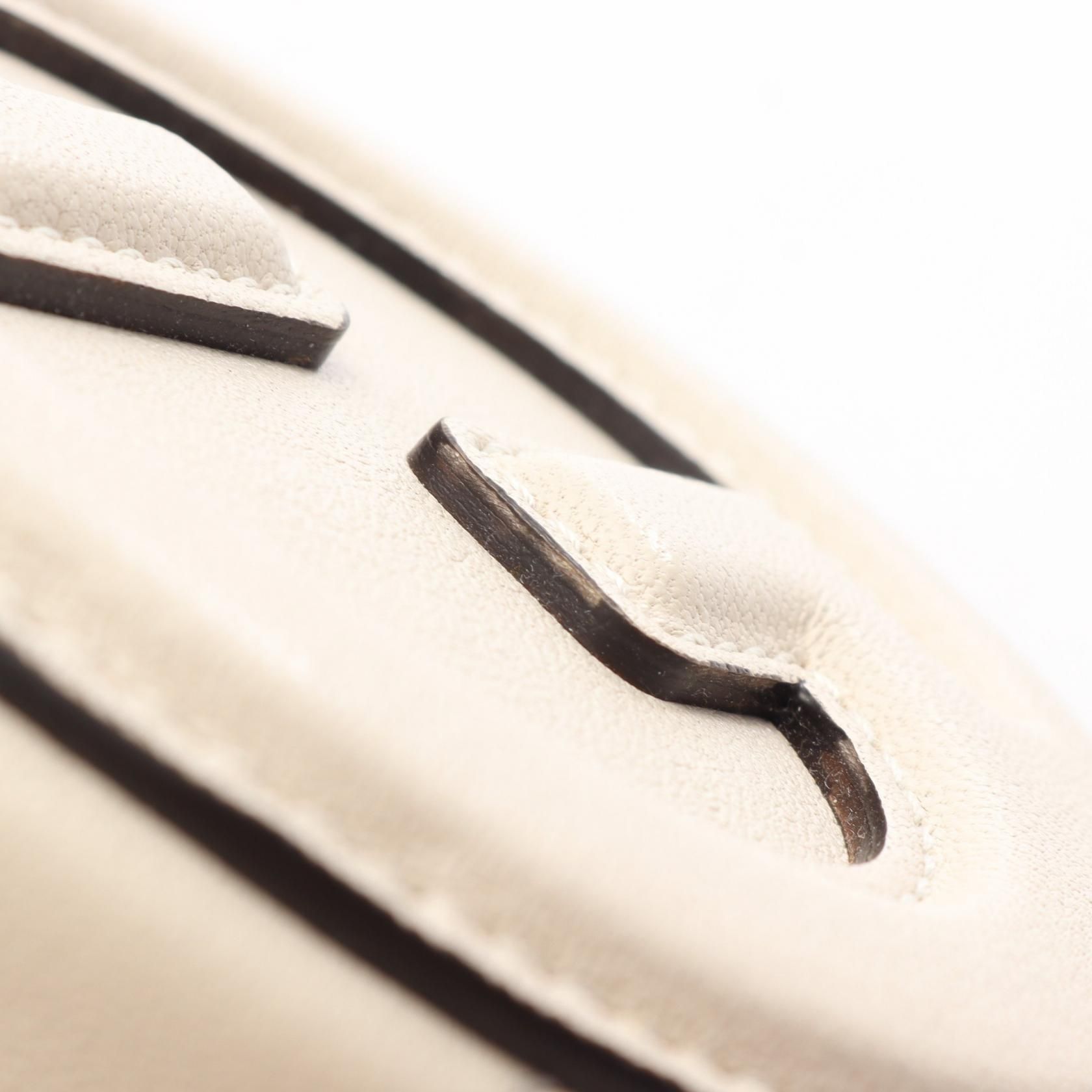 Sakai Be Green Calfskin Diagonal Stitched Mini Blondie Barrel Shoulder Bag Mystic White — view 10