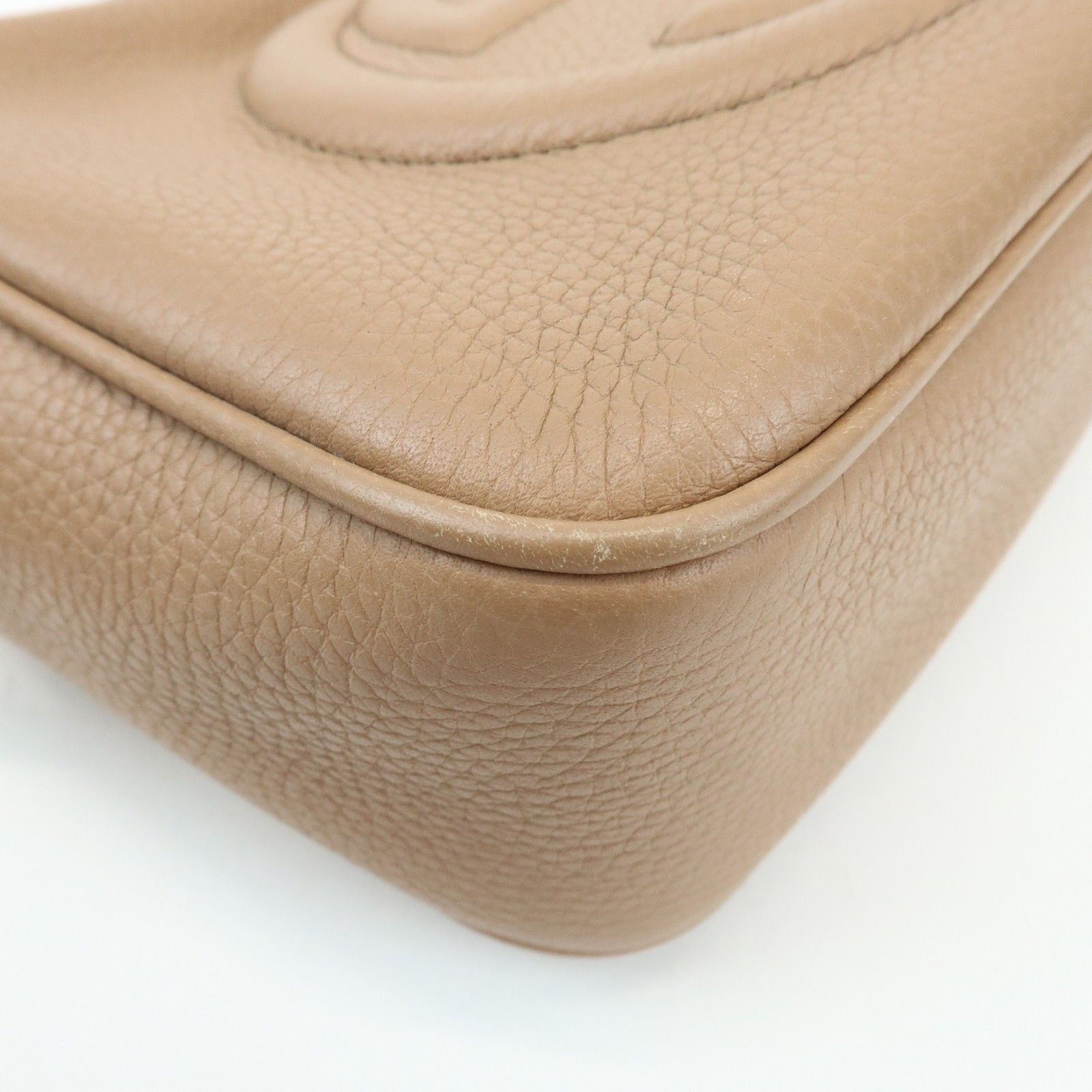 SOHO Interlocking G Leather Shoulder Bag Pink Beige 308364 — view 12
