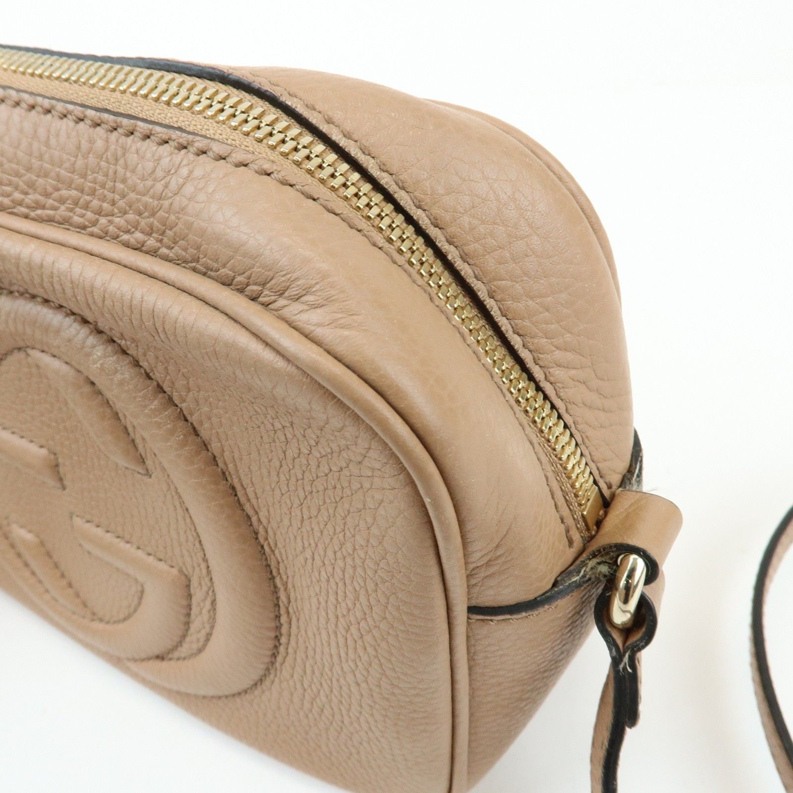 SOHO Interlocking G Leather Shoulder Bag Pink Beige 308364 — view 16