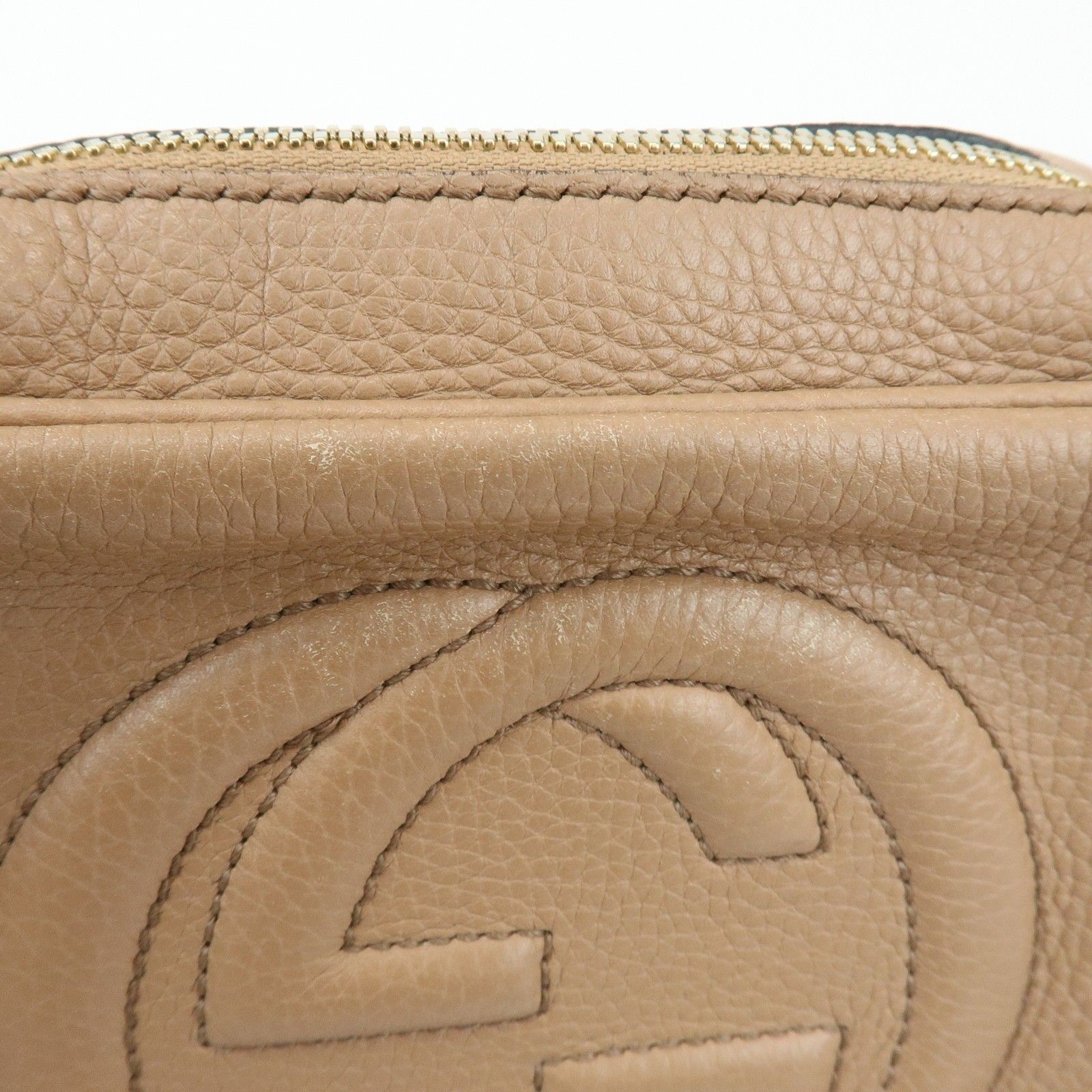 SOHO Interlocking G Leather Shoulder Bag Pink Beige 308364 — view 17