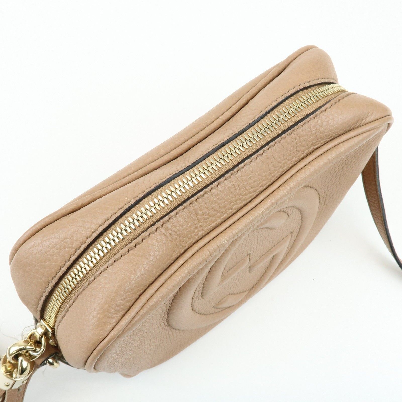 SOHO Interlocking G Leather Shoulder Bag Pink Beige 308364 — view 19