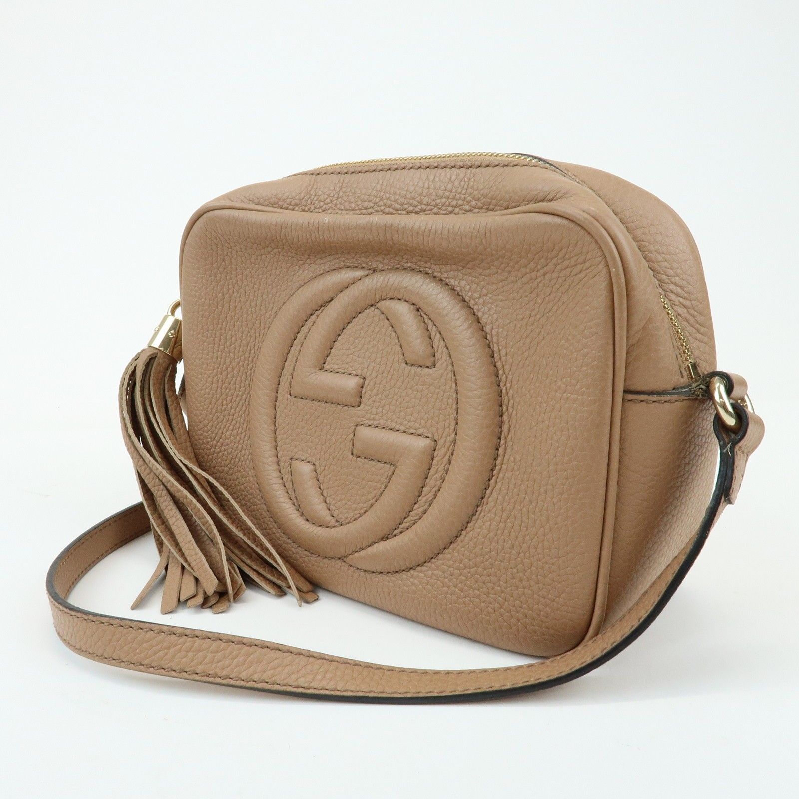 SOHO Interlocking G Leather Shoulder Bag Pink Beige 308364 — view 3