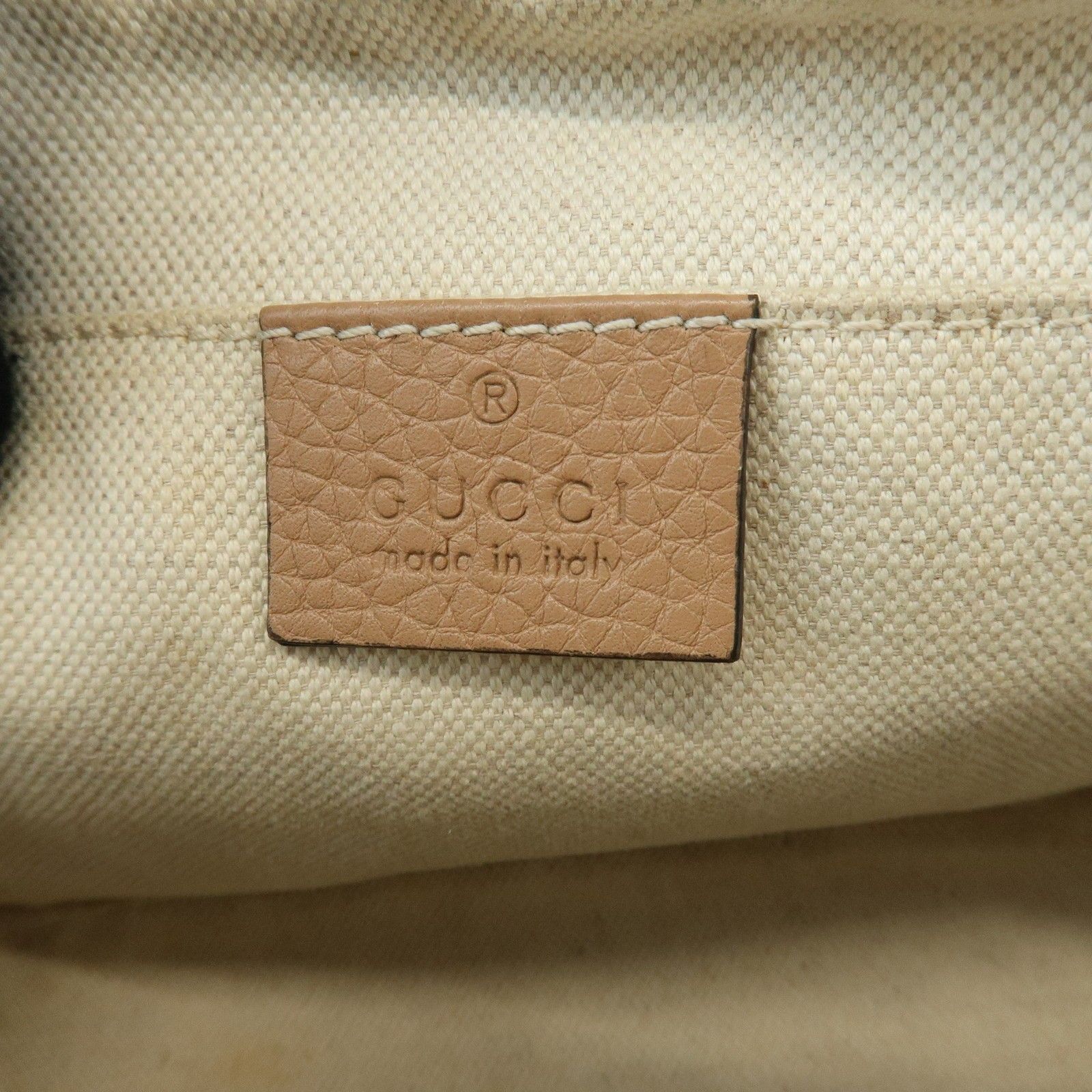 SOHO Interlocking G Leather Shoulder Bag Pink Beige 308364 — view 23