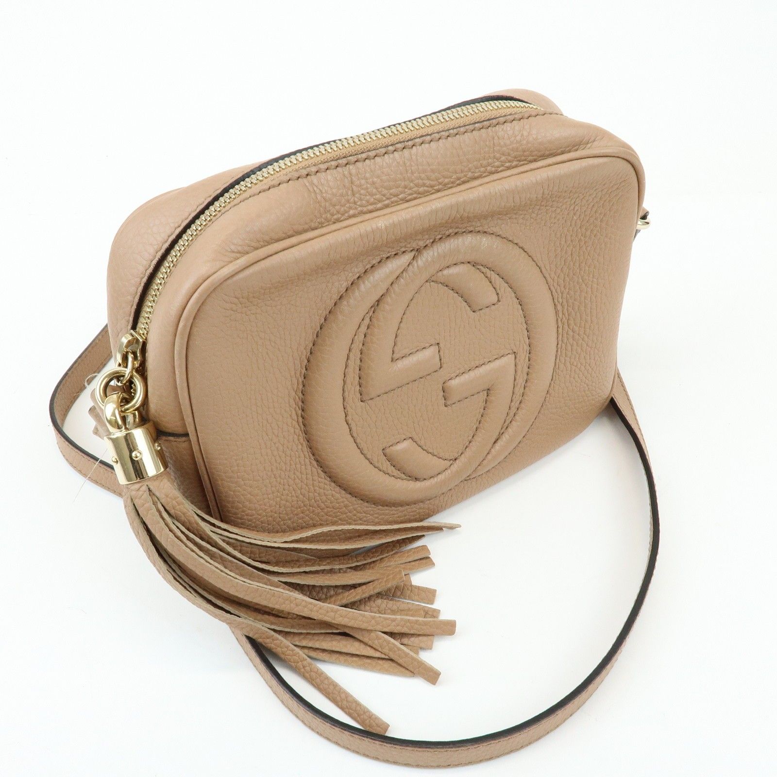 SOHO Interlocking G Leather Shoulder Bag Pink Beige 308364 — view 4