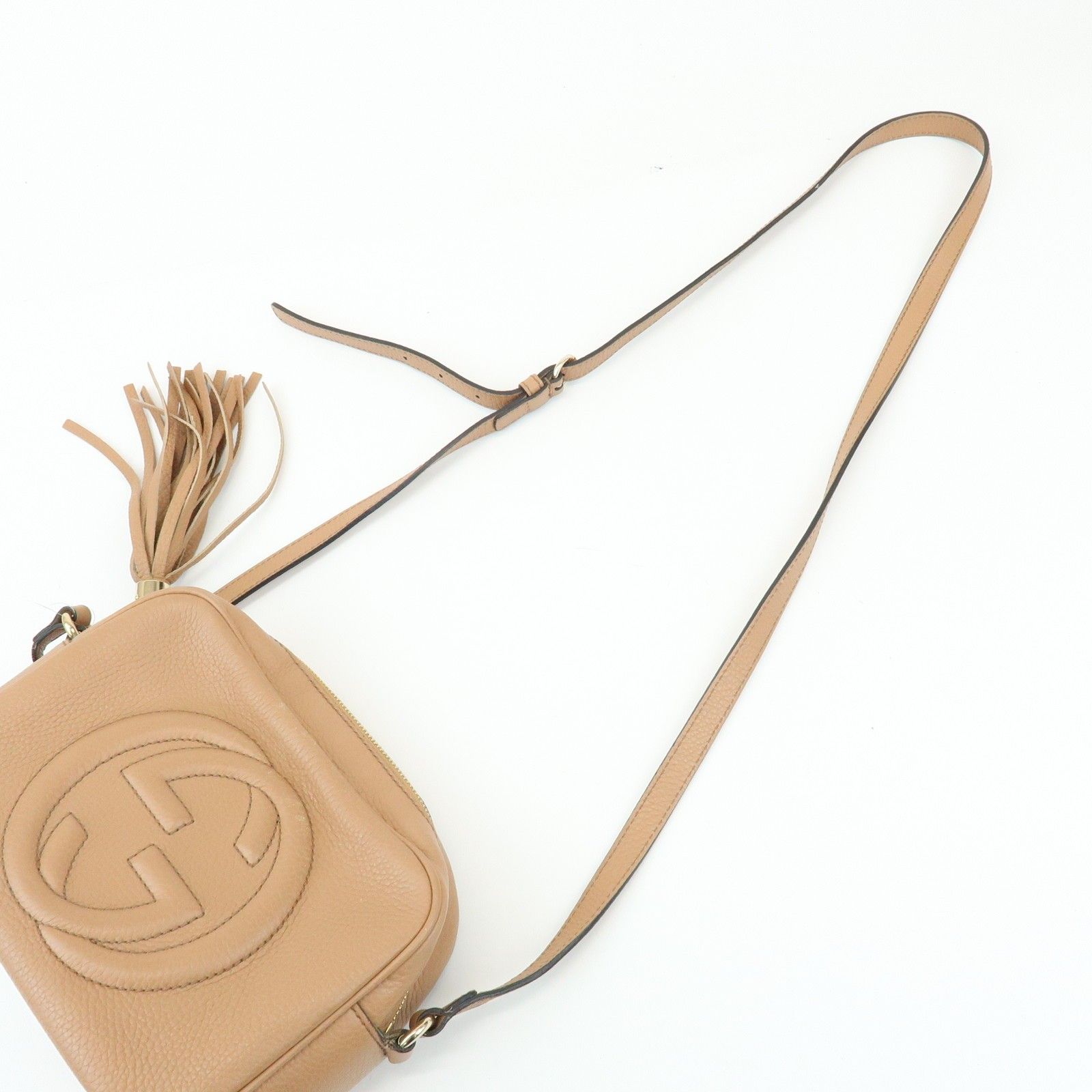 SOHO Interlocking G Leather Shoulder Bag Pink Beige 308364 — view 6