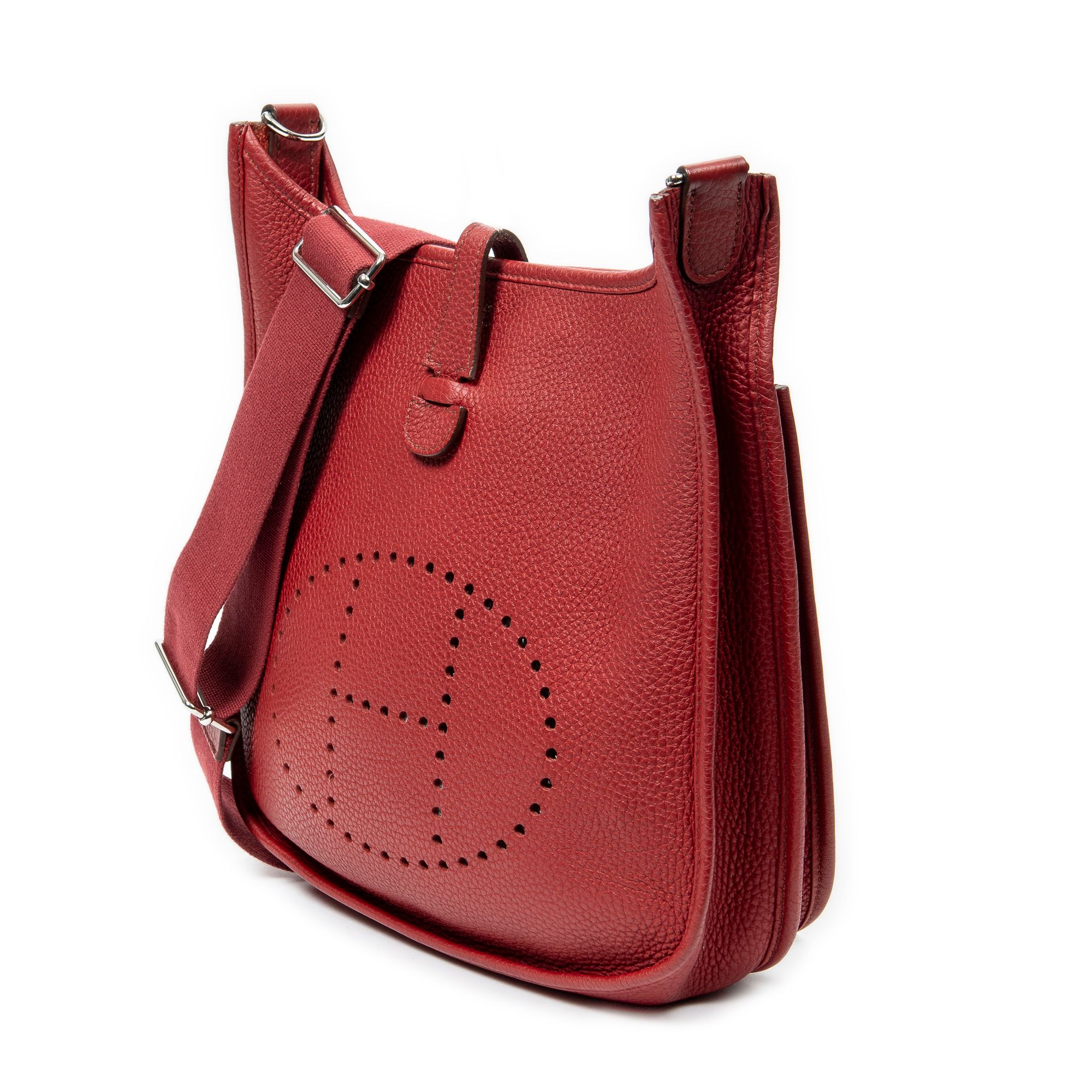 Evelyne III PM Red Clemence Leather Silver — view 2