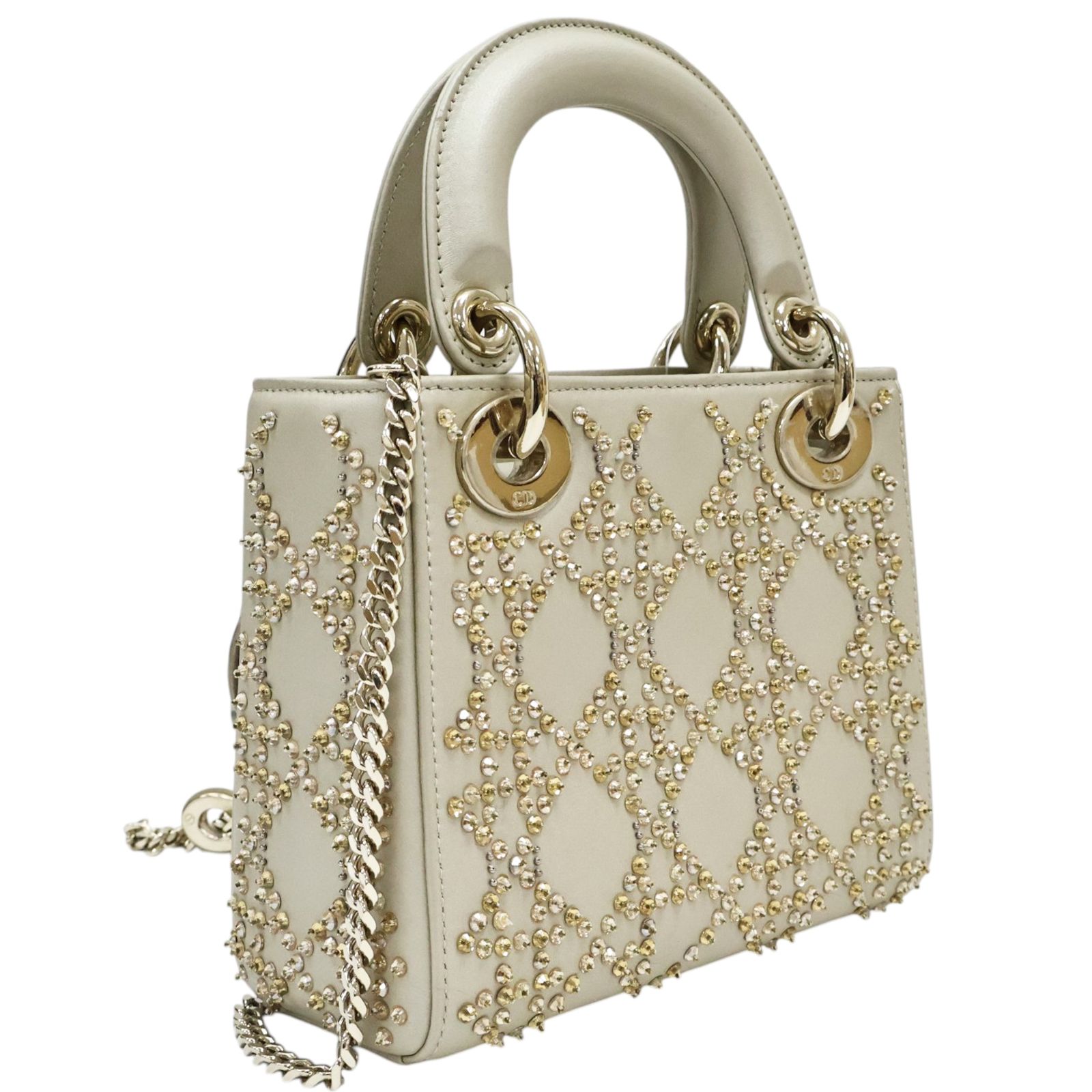 Christian Dior Crystal Embellished Chain Lady Dior Mini Bag — view 2