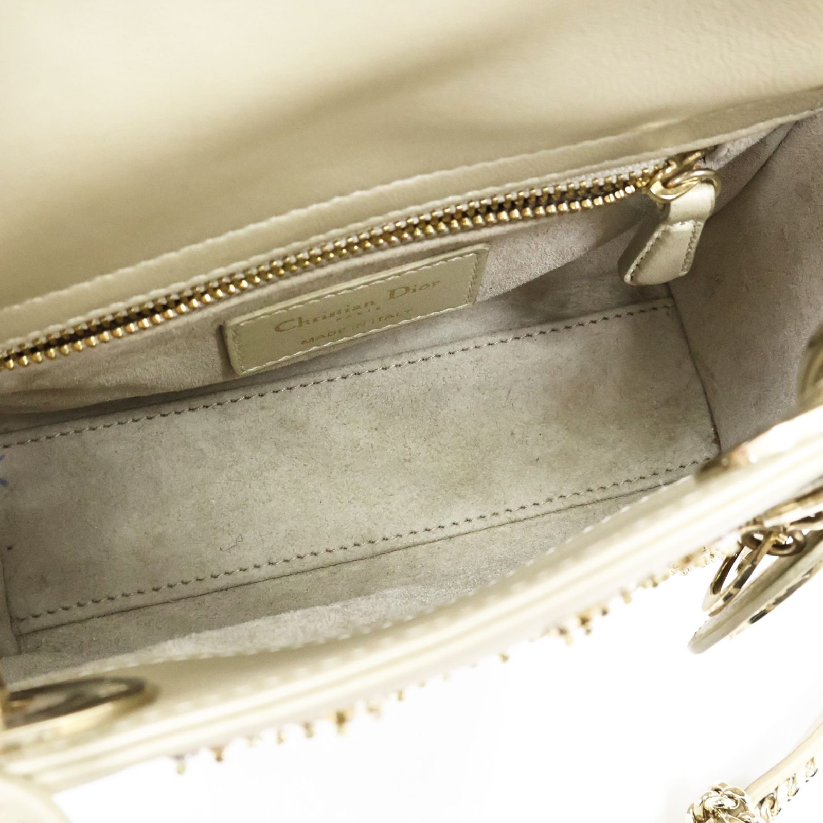 Christian Dior Crystal Embellished Chain Lady Dior Mini Bag — view 3