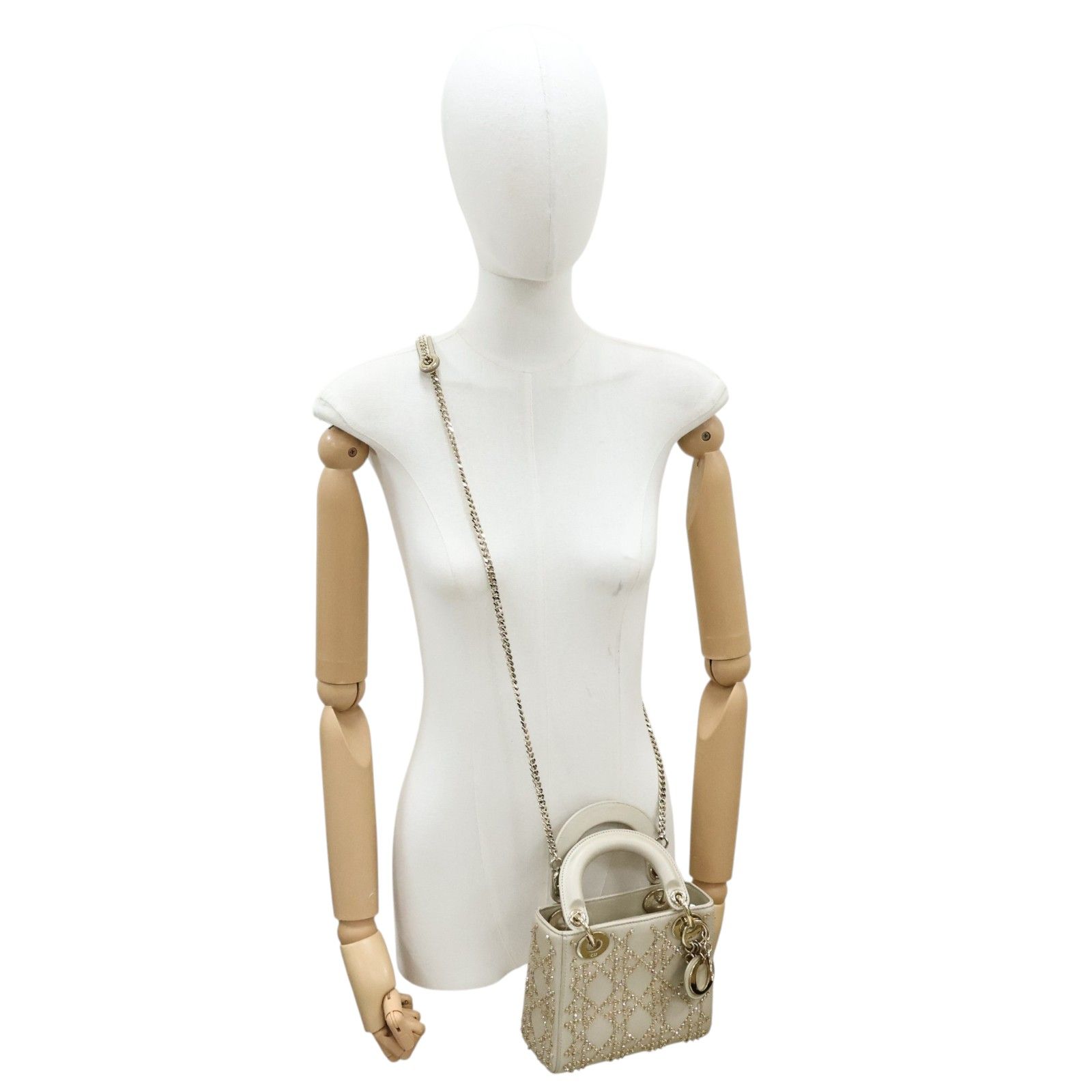 Christian Dior Crystal Embellished Chain Lady Dior Mini Bag — view 6