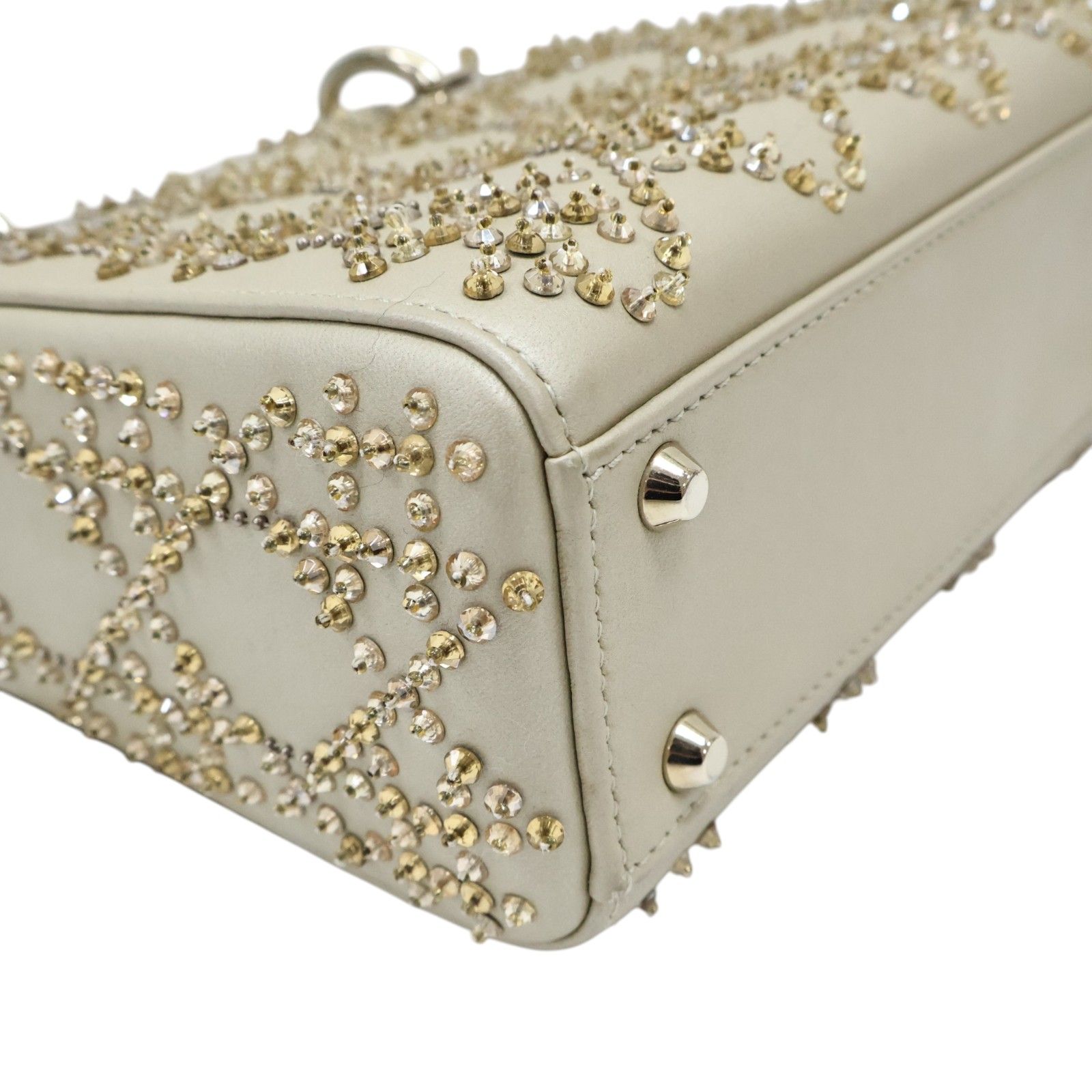 Christian Dior Crystal Embellished Chain Lady Dior Mini Bag — view 7