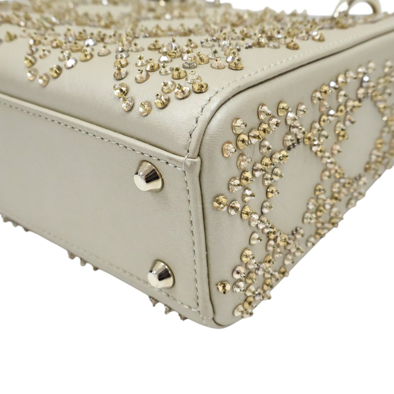 Christian Dior Crystal Embellished Chain Lady Dior Mini Bag — view 8