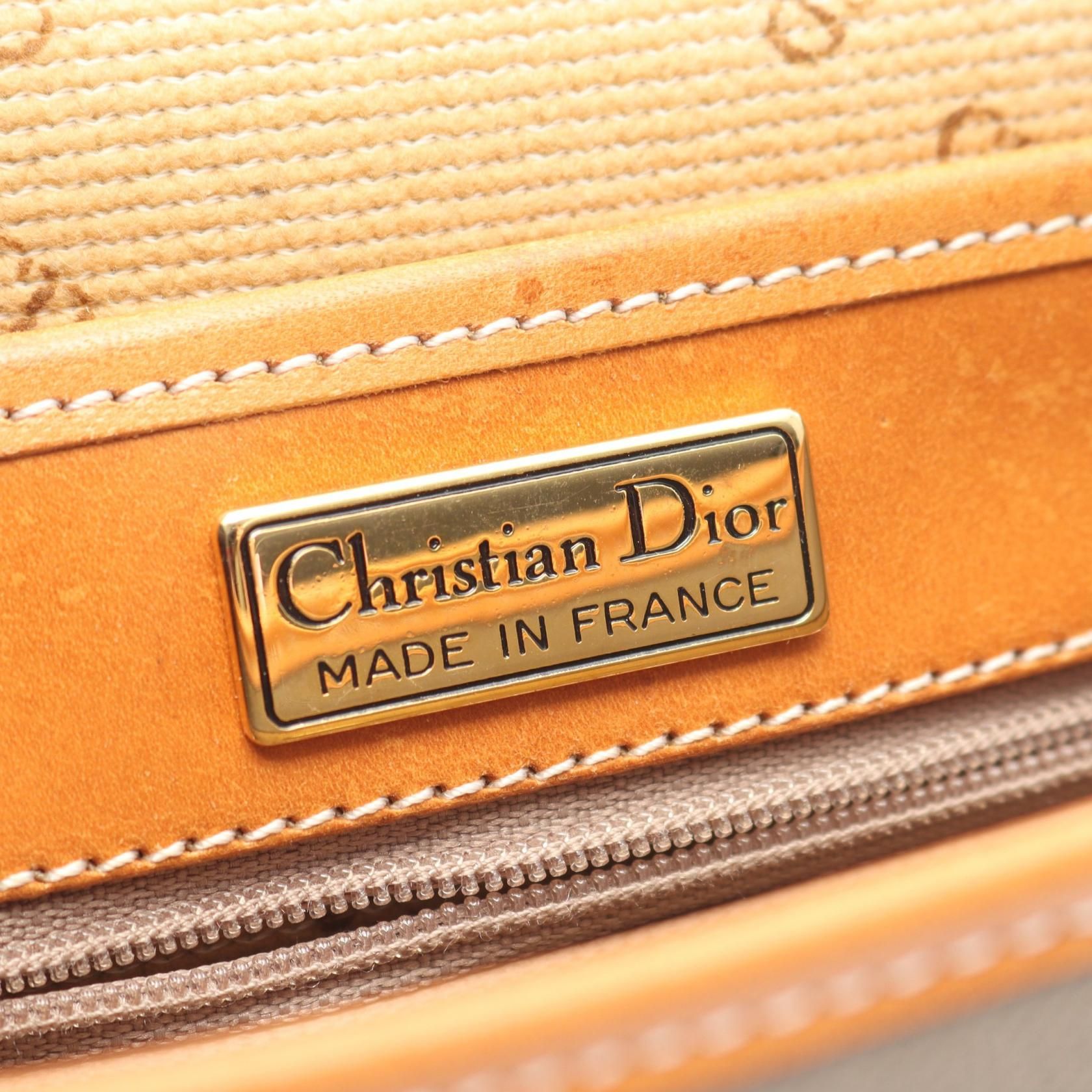 Christian Dior Cd Logo Shoulder Bag Gray Brown Pvc Coated Canvas — view 4