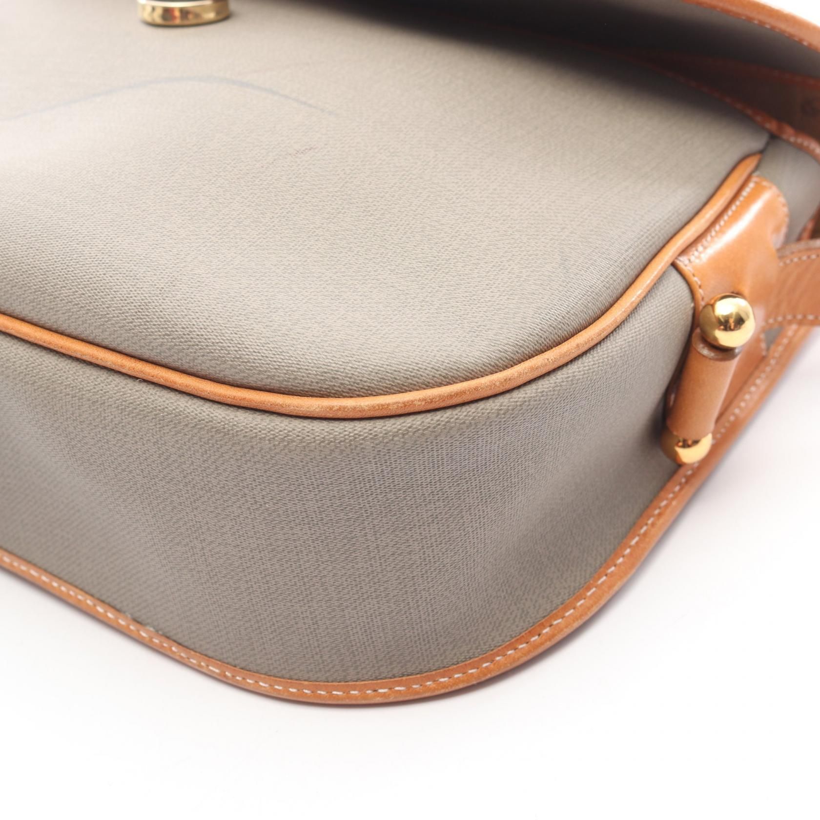 Christian Dior Cd Logo Shoulder Bag Gray Brown Pvc Coated Canvas — view 9