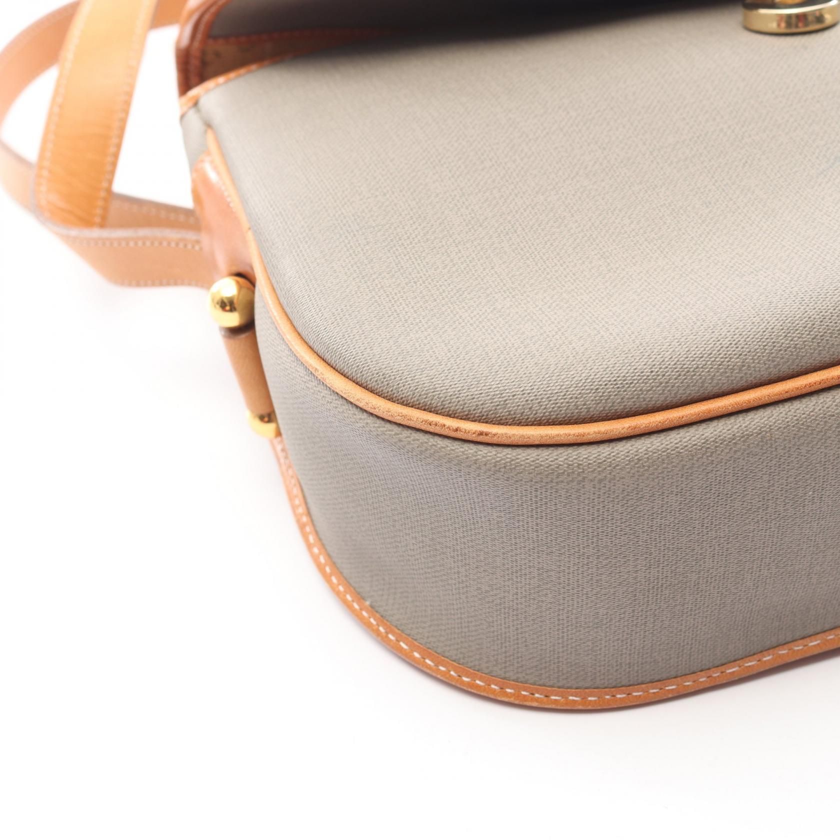 Christian Dior Cd Logo Shoulder Bag Gray Brown Pvc Coated Canvas — view 10