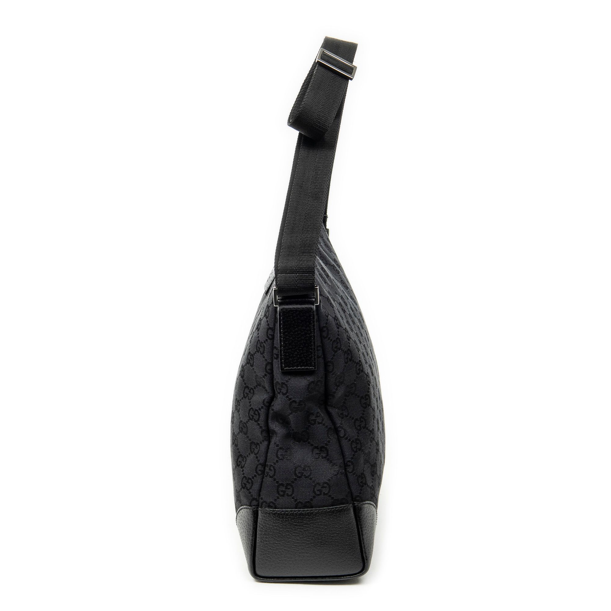 Zip Messenger Black Monogrammed Canvas Silver — view 3