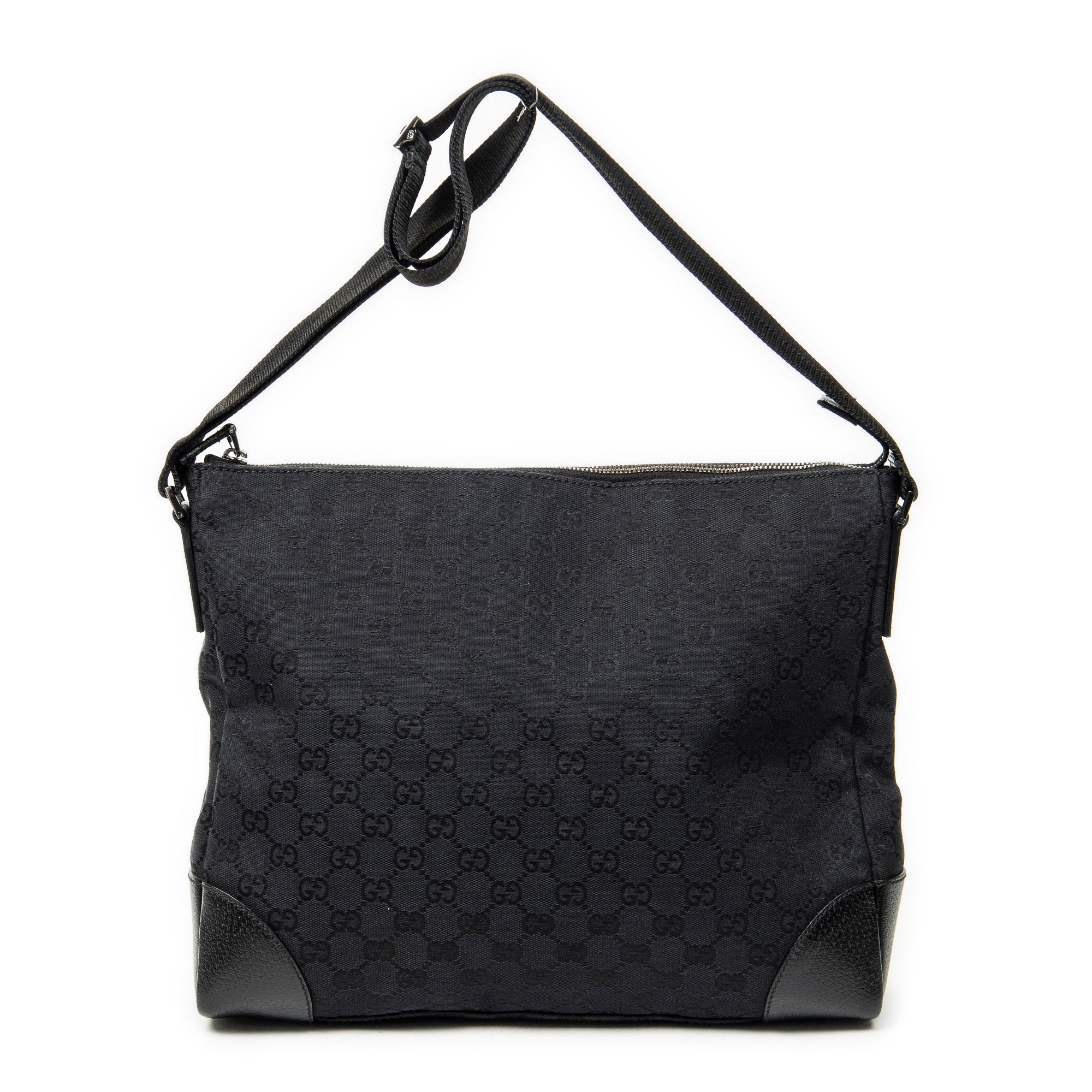 Zip Messenger Black Monogrammed Canvas Silver — view 5