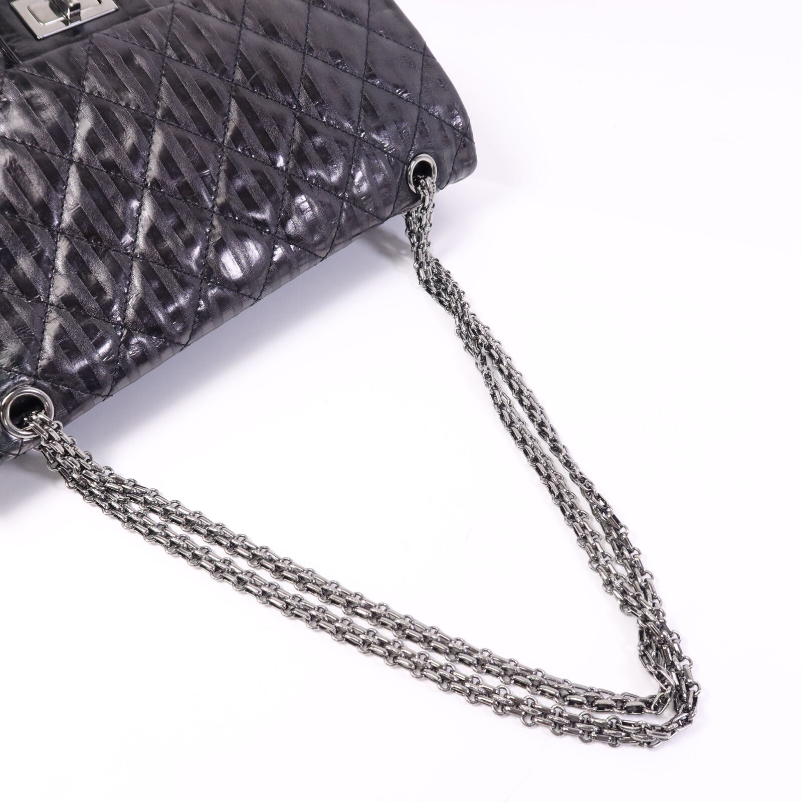 Rayures Reissue 2.55 Flap Bag, Black — view 8