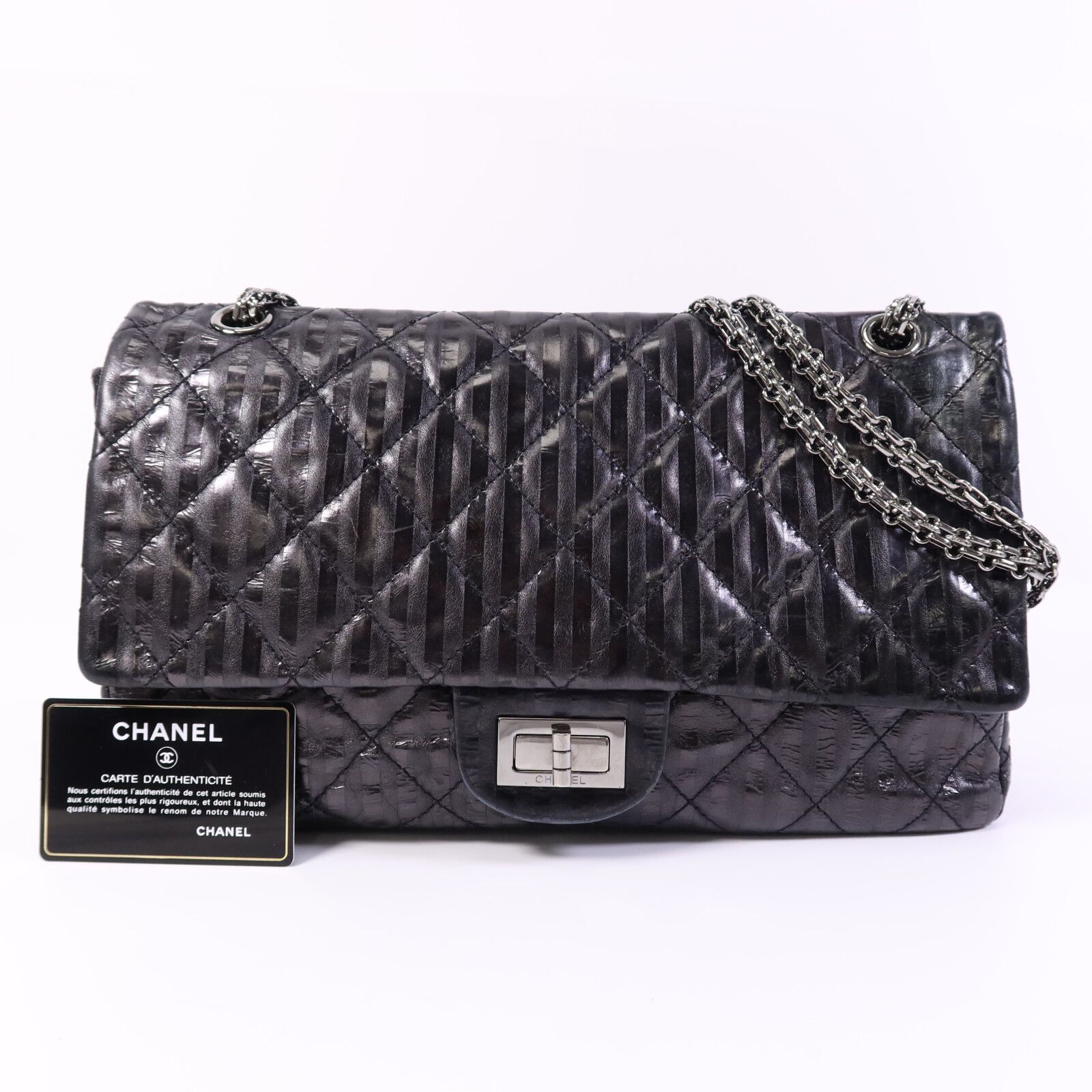 Rayures Reissue 2.55 Flap Bag, Black — view 9