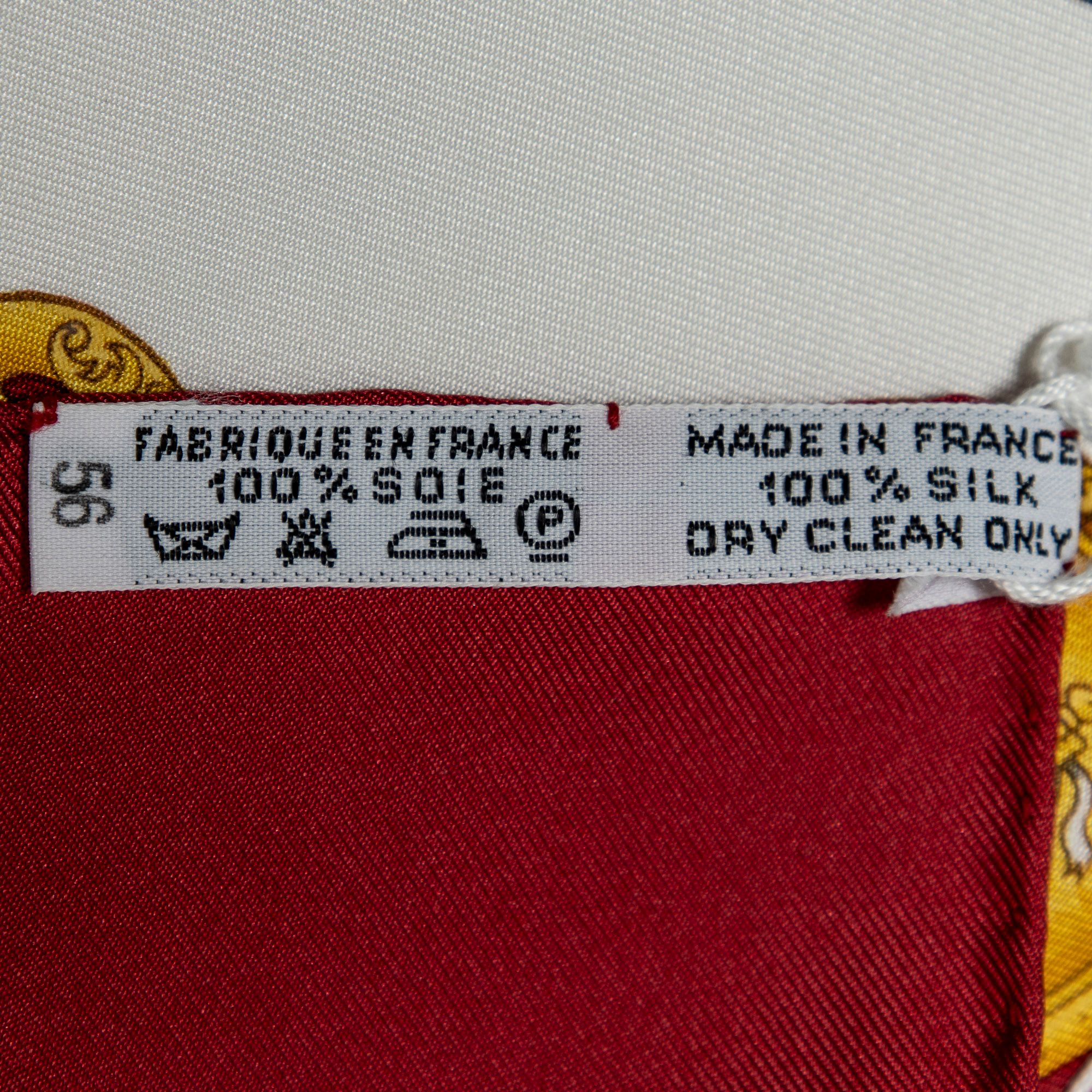 Scarf Red/Ivory/Gold 100% Twill Silk — view 5