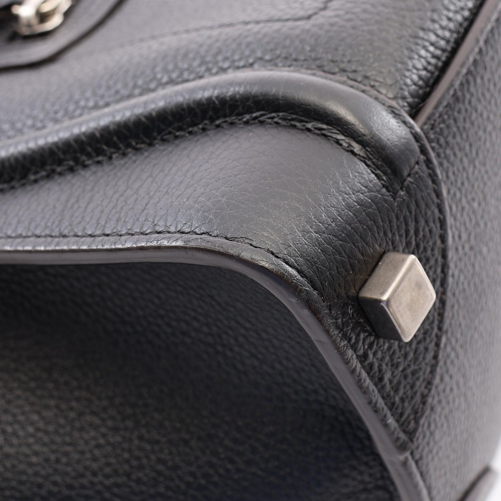 Luggage Micro Shopper Handbag Black Leather — view 7