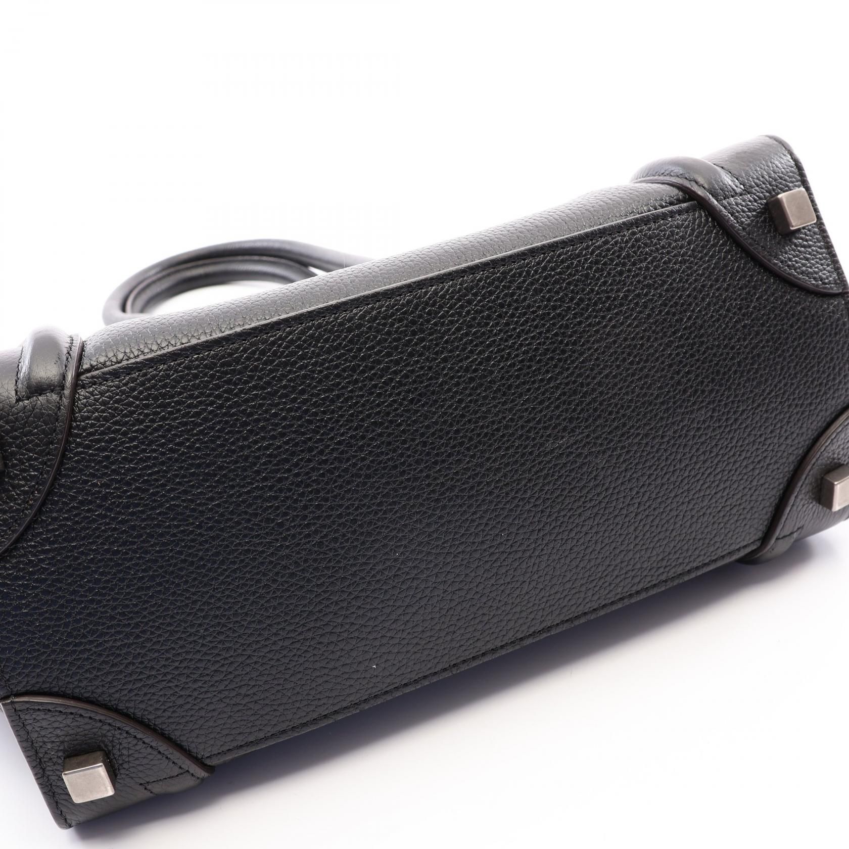 Luggage Micro Shopper Handbag Black Leather — view 8