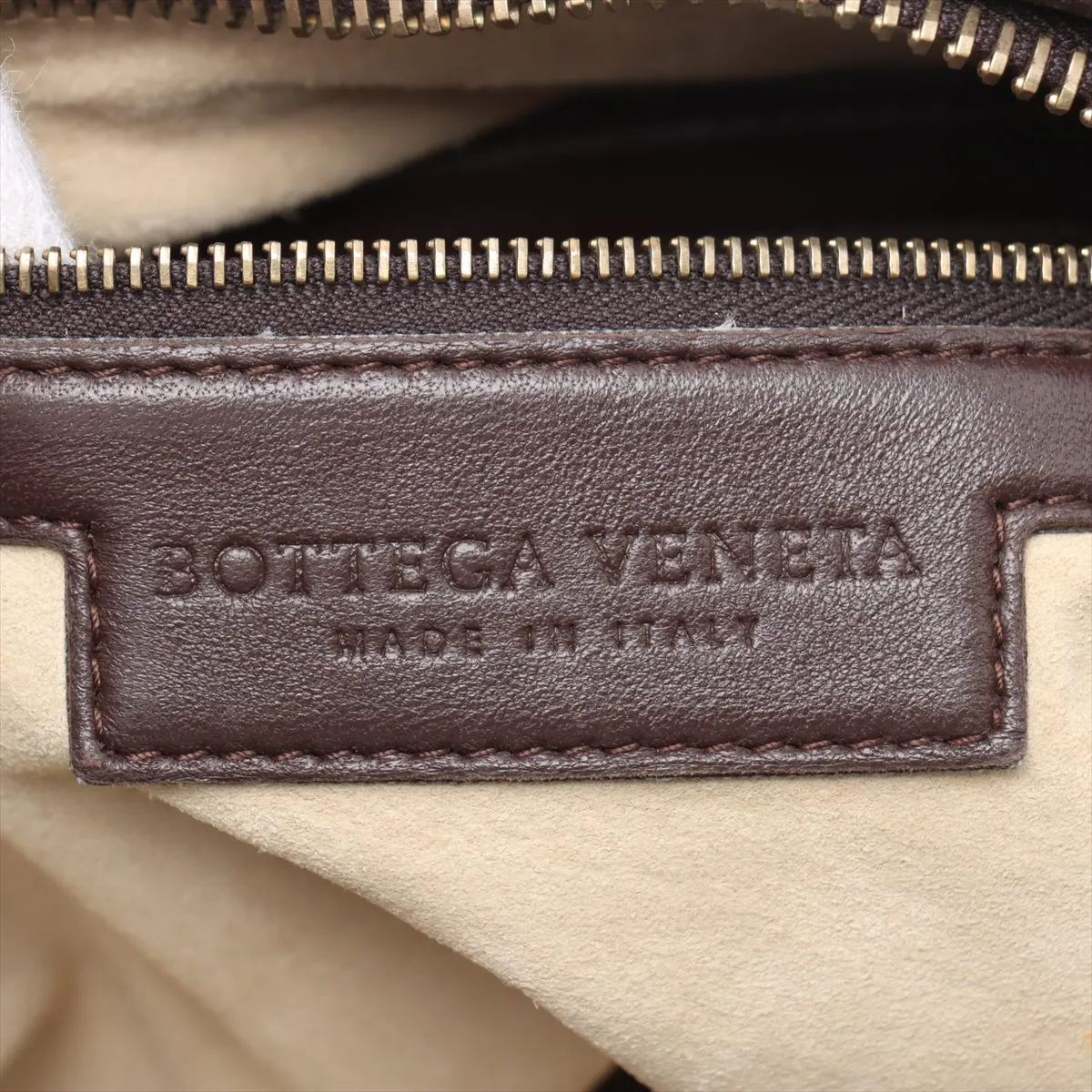 Intrecciato Hobo Leather Shoulder Bag Brown 115653 with Mirror — view 9