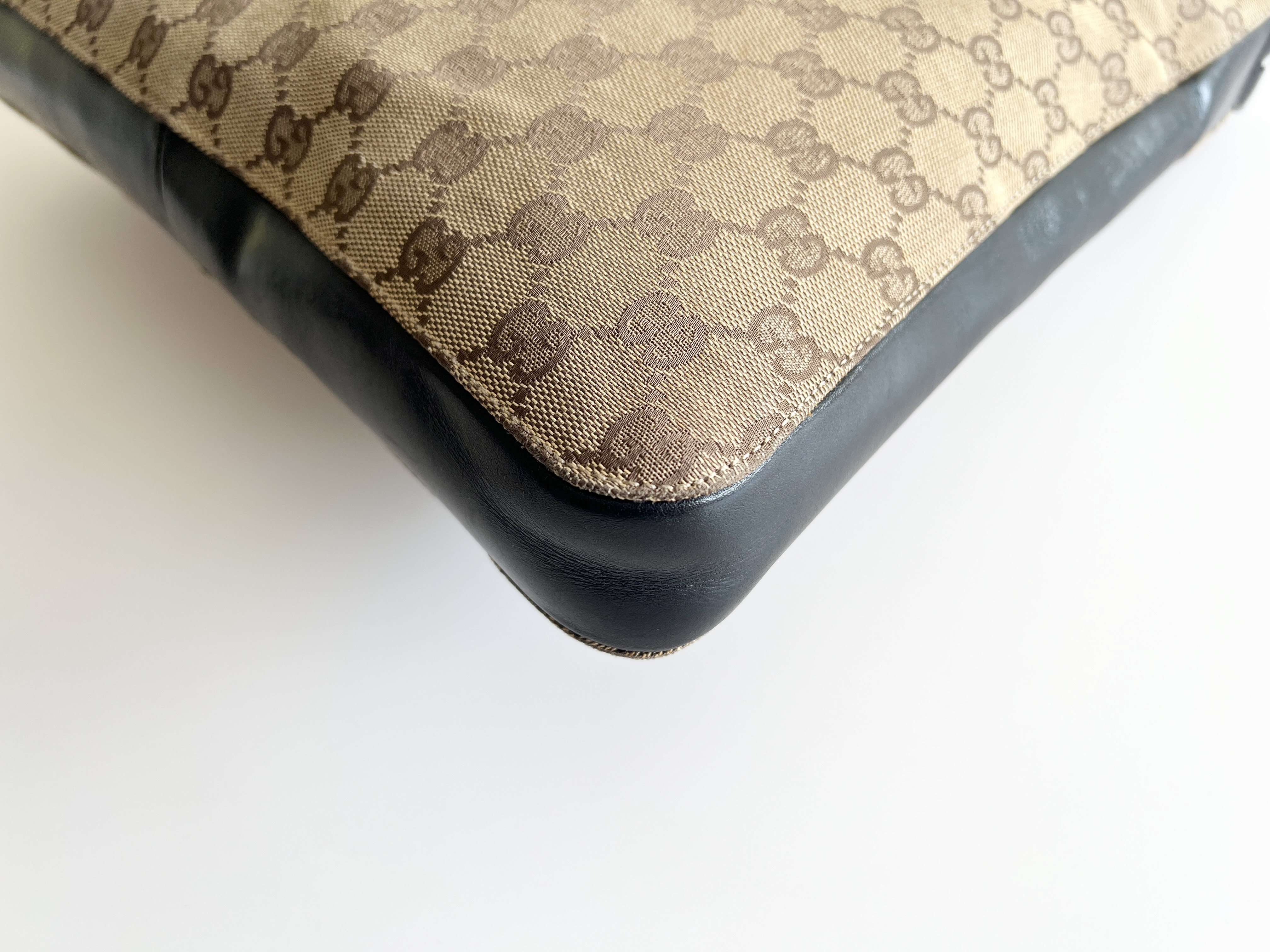 GG Chain Metal Handle Canvas Leather One Shoulder Bag — view 12