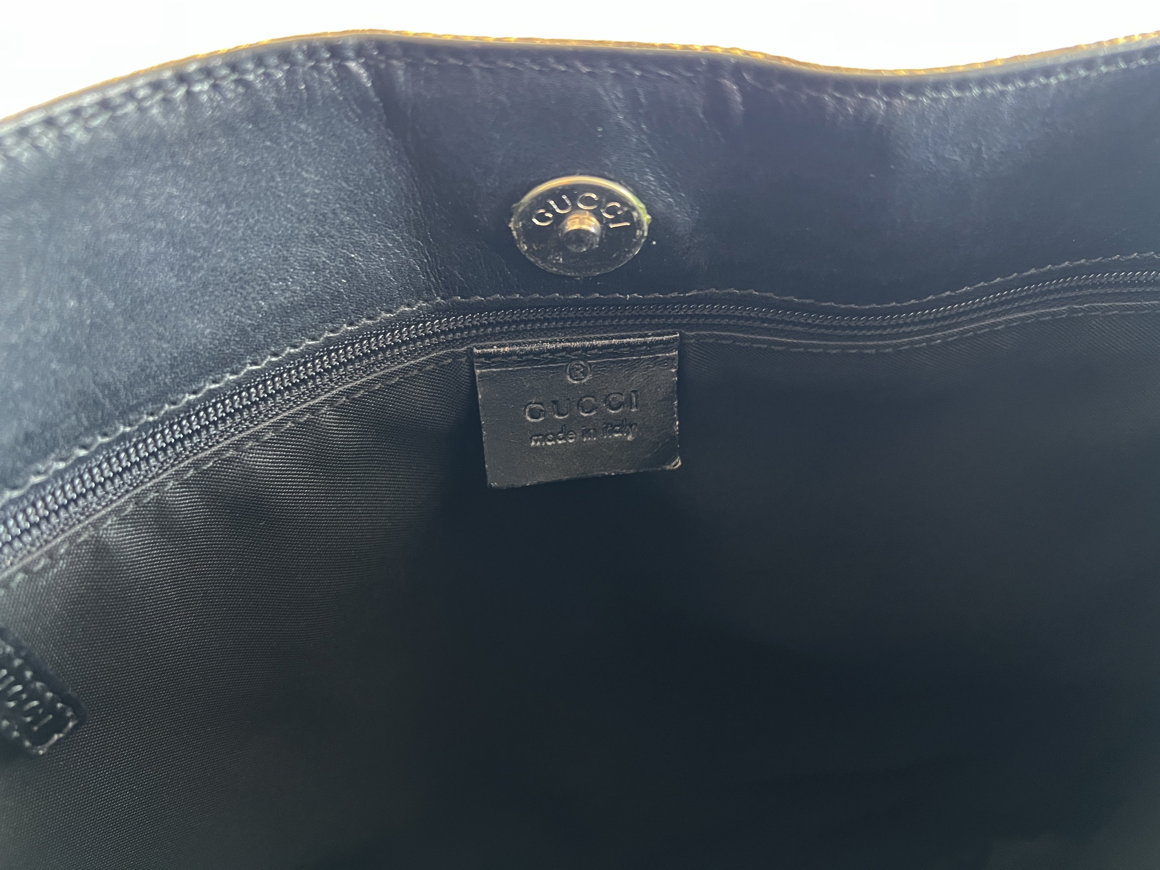 GG Chain Metal Handle Canvas Leather One Shoulder Bag — view 6