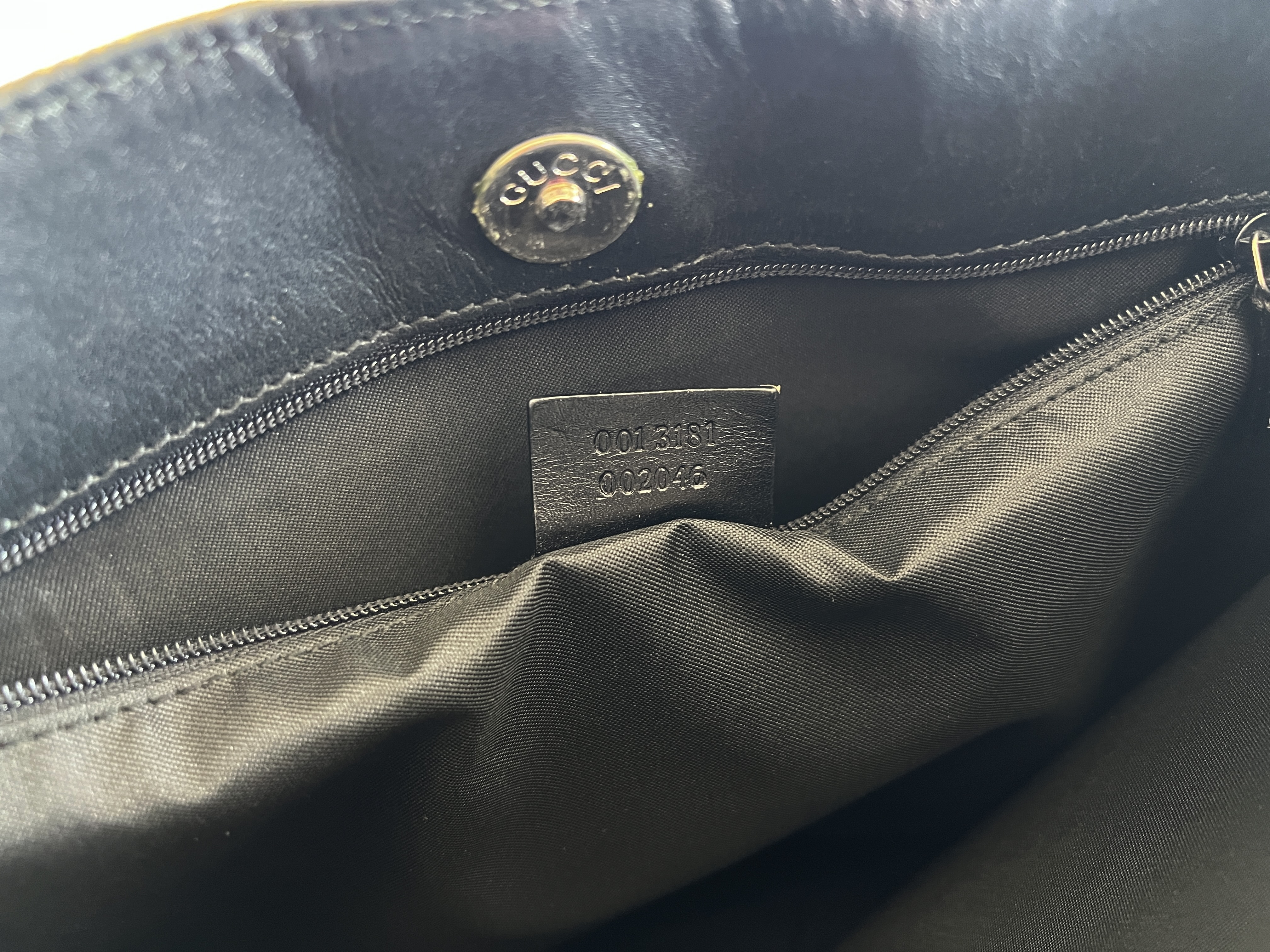 GG Chain Metal Handle Canvas Leather One Shoulder Bag — view 7