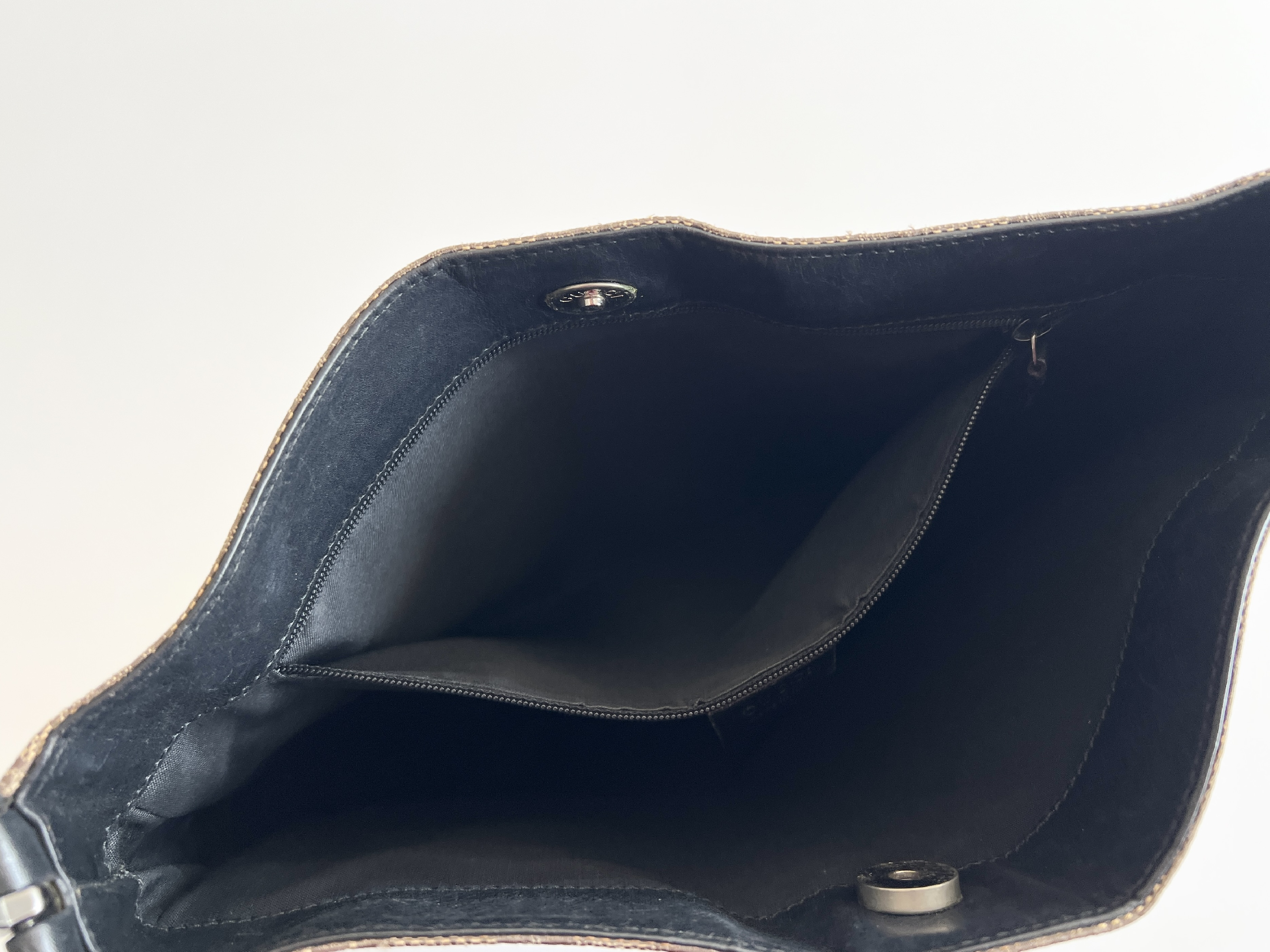 GG Chain Metal Handle Canvas Leather One Shoulder Bag — view 8