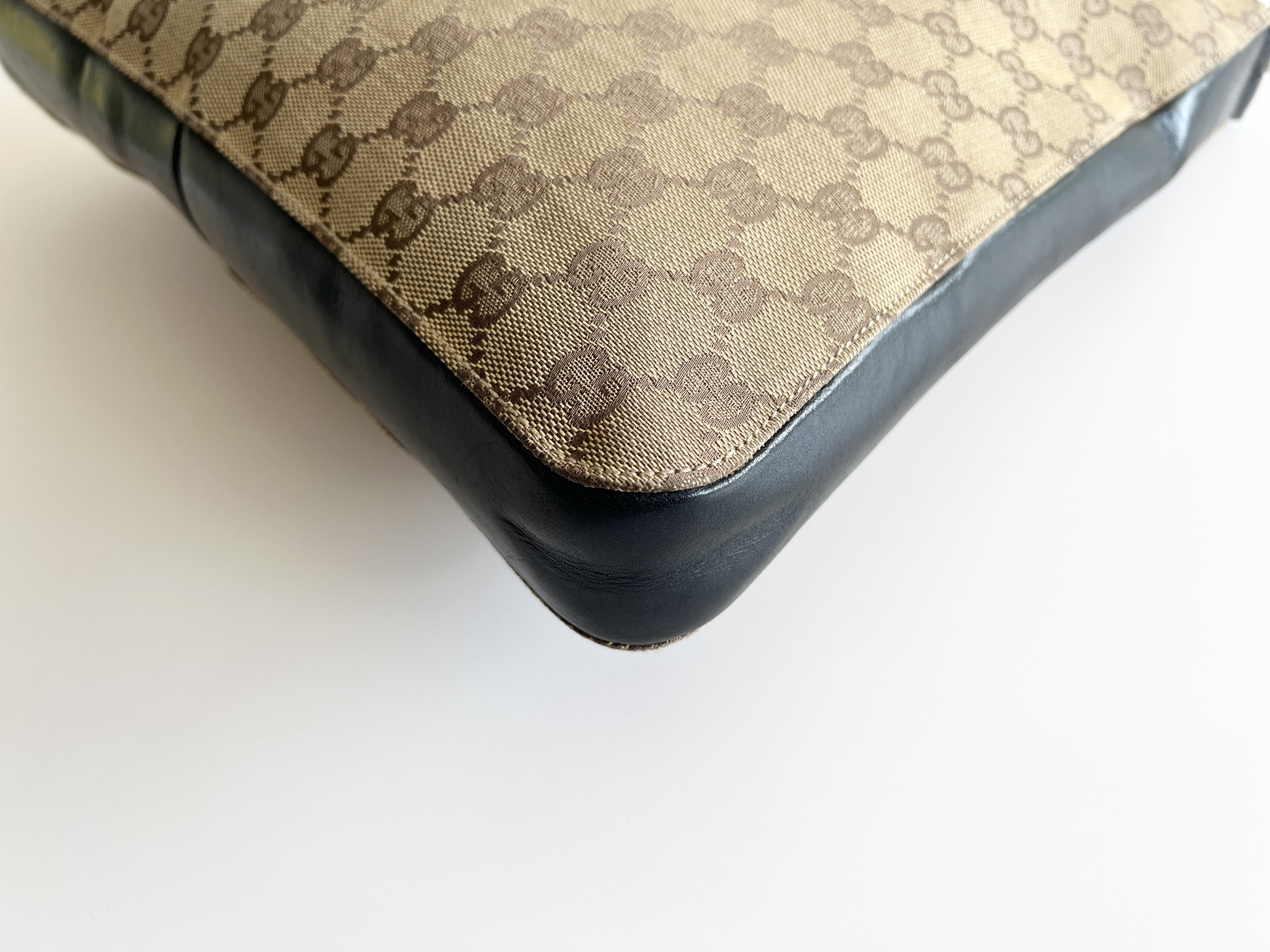 GG Chain Metal Handle Canvas Leather One Shoulder Bag — view 10