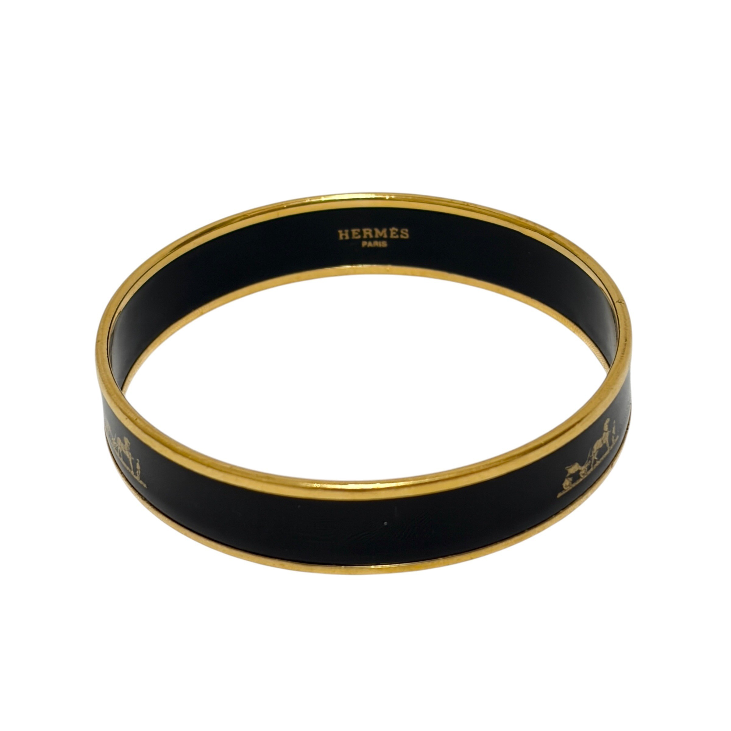 Enamel bangle, black and gold, wrist circumference approximately 21.5 cm — view 2