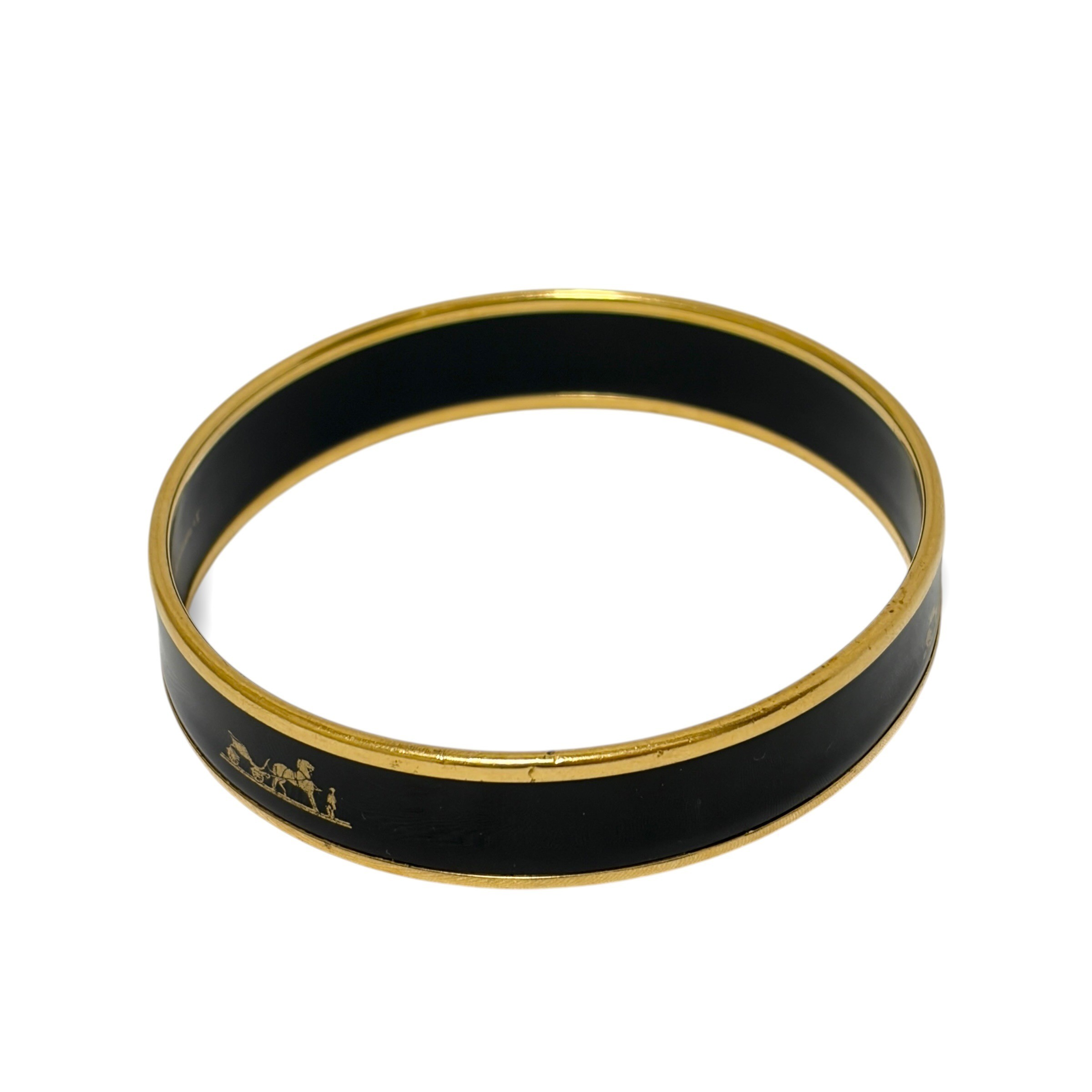 Enamel bangle, black and gold, wrist circumference approximately 21.5 cm — view 3