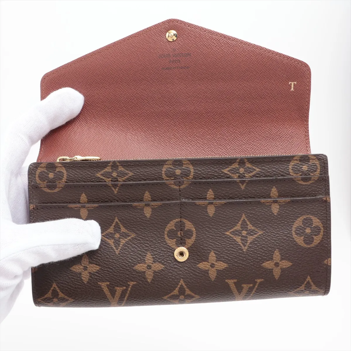 Monogram Portefeuille Sara M60531 CT4175 Brown Long Wallet with Initial — view 3
