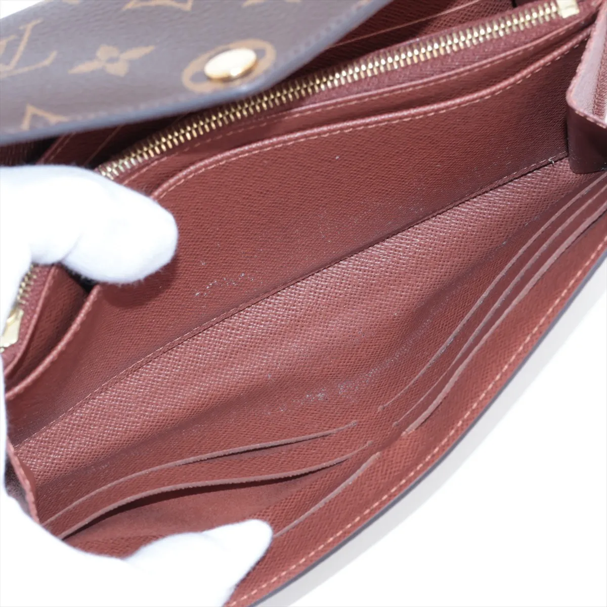 Monogram Portefeuille Sara M60531 CT4175 Brown Long Wallet with Initial — view 7