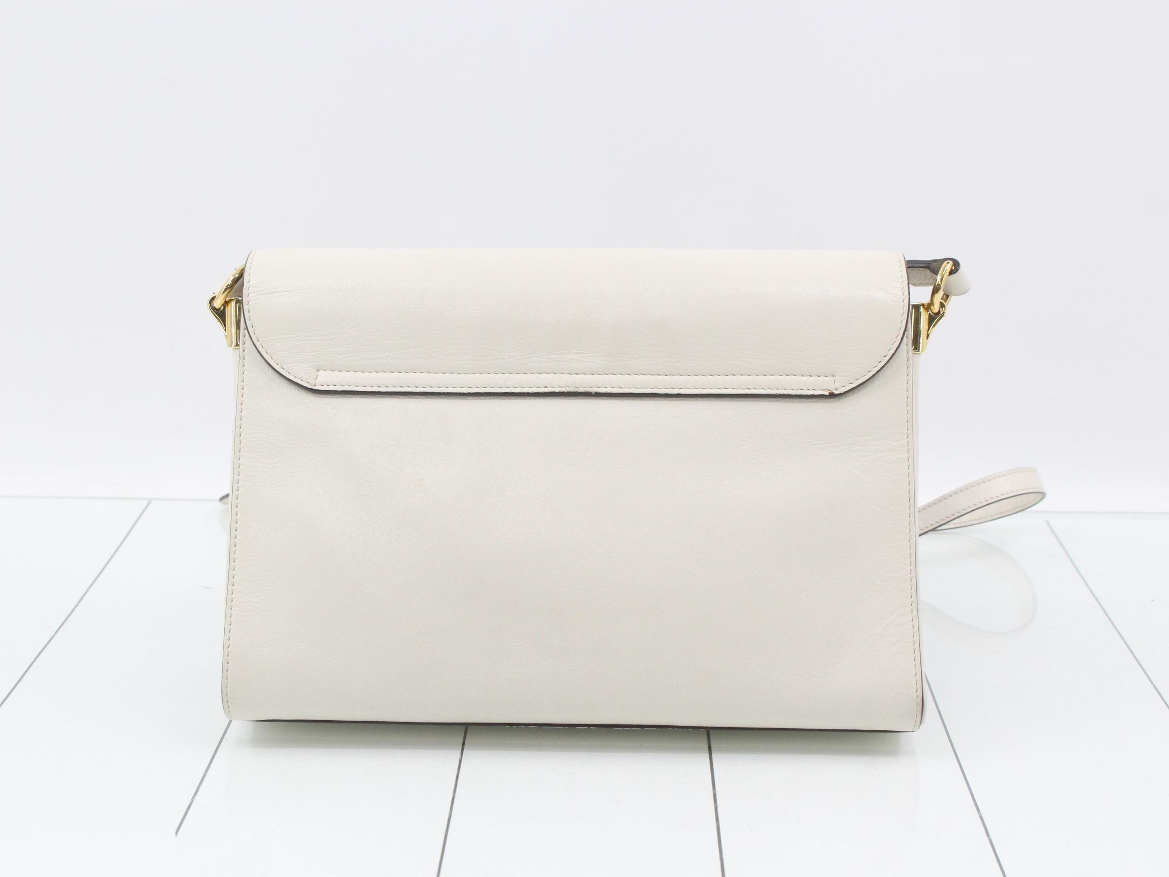 Animalier Shoulder Bag, Leather, White, Cat — view 2