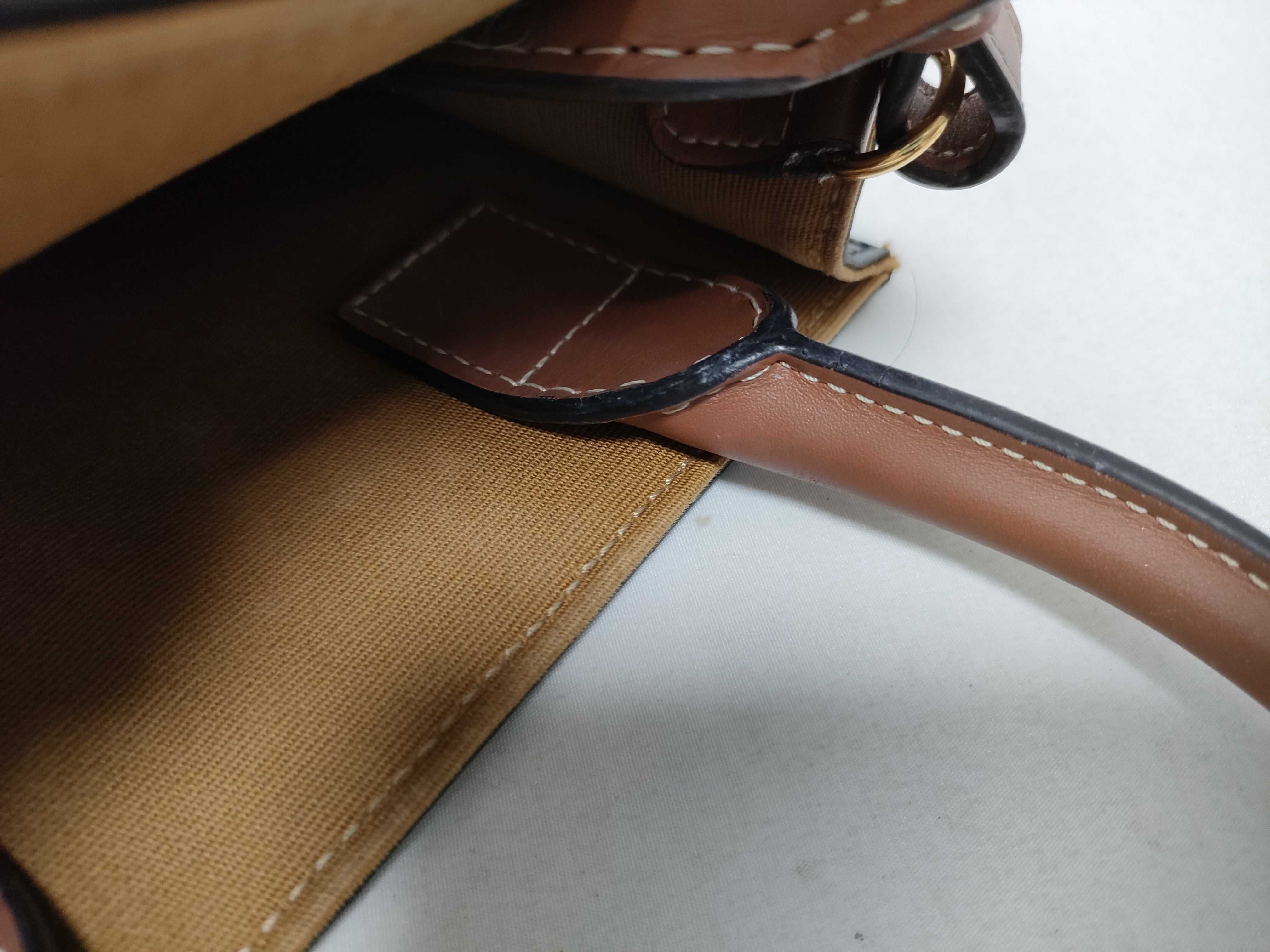 Triomphe Mini Vertical Cabas PVC x Leather 2-Way Handbag Brown Handbag — view 13