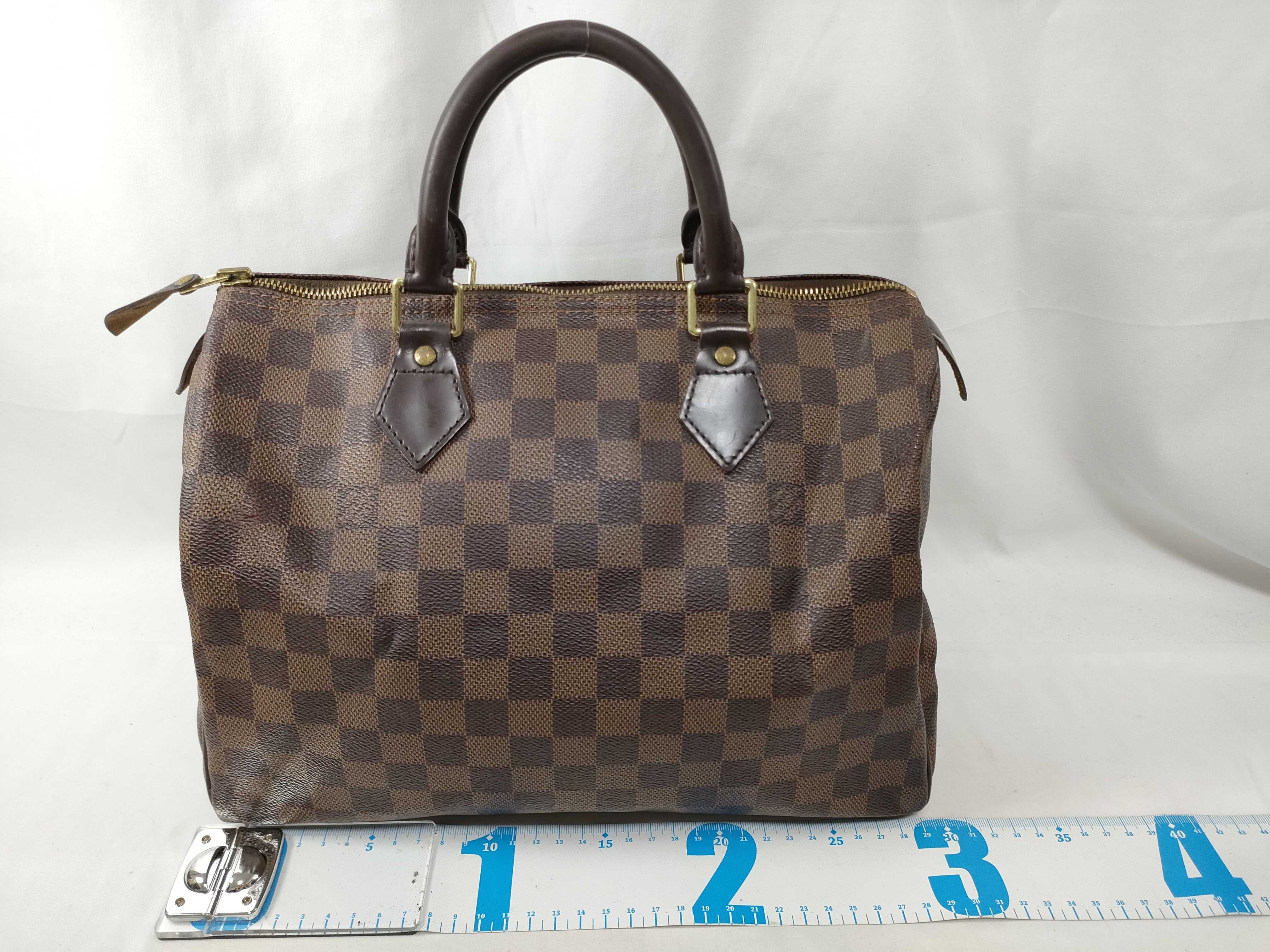 Damier ID-Speedy 30 Canvas Brown Handbag GHW AA5100 — view 2