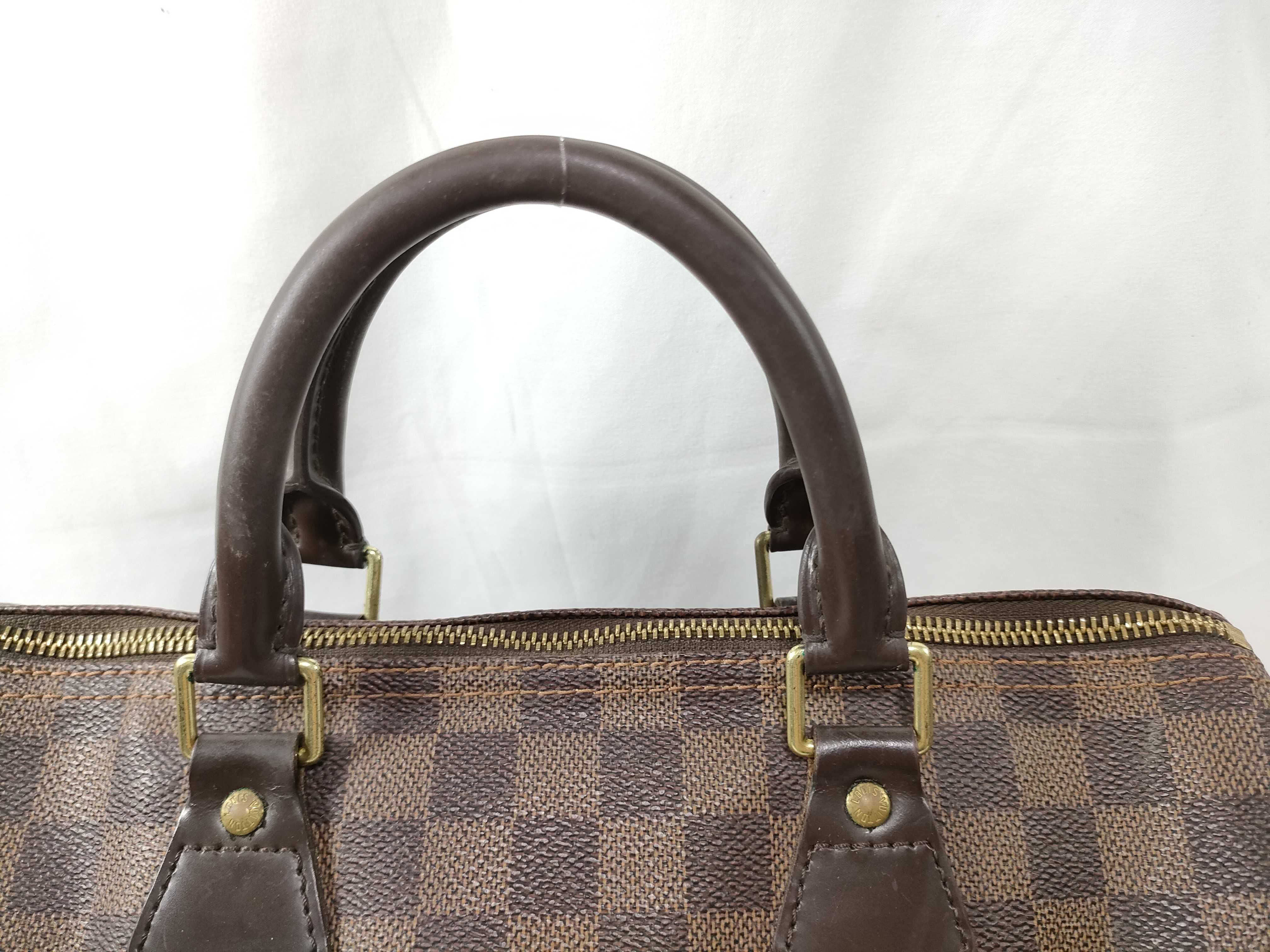 Damier ID-Speedy 30 Canvas Brown Handbag GHW AA5100 — view 3