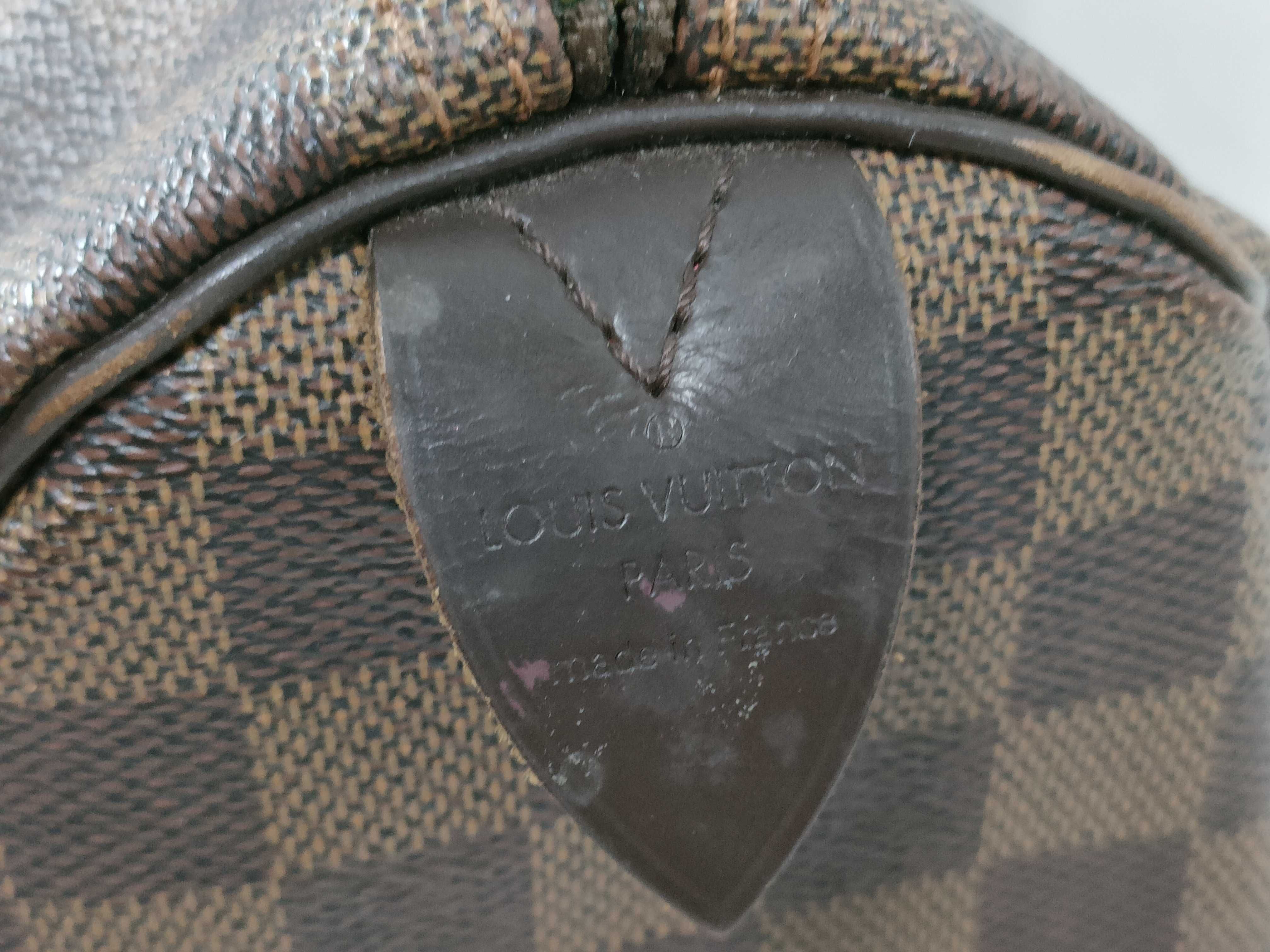 Damier ID-Speedy 30 Canvas Brown Handbag GHW AA5100 — view 7